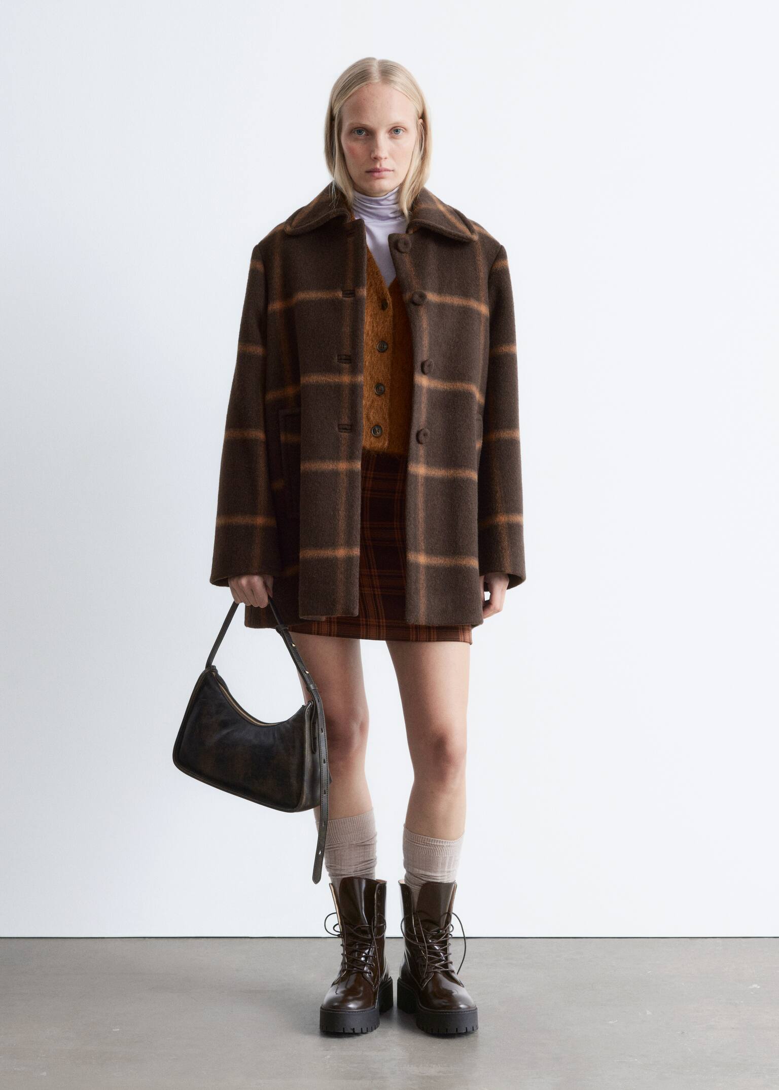 Leren schoudertas - Bruin - 6