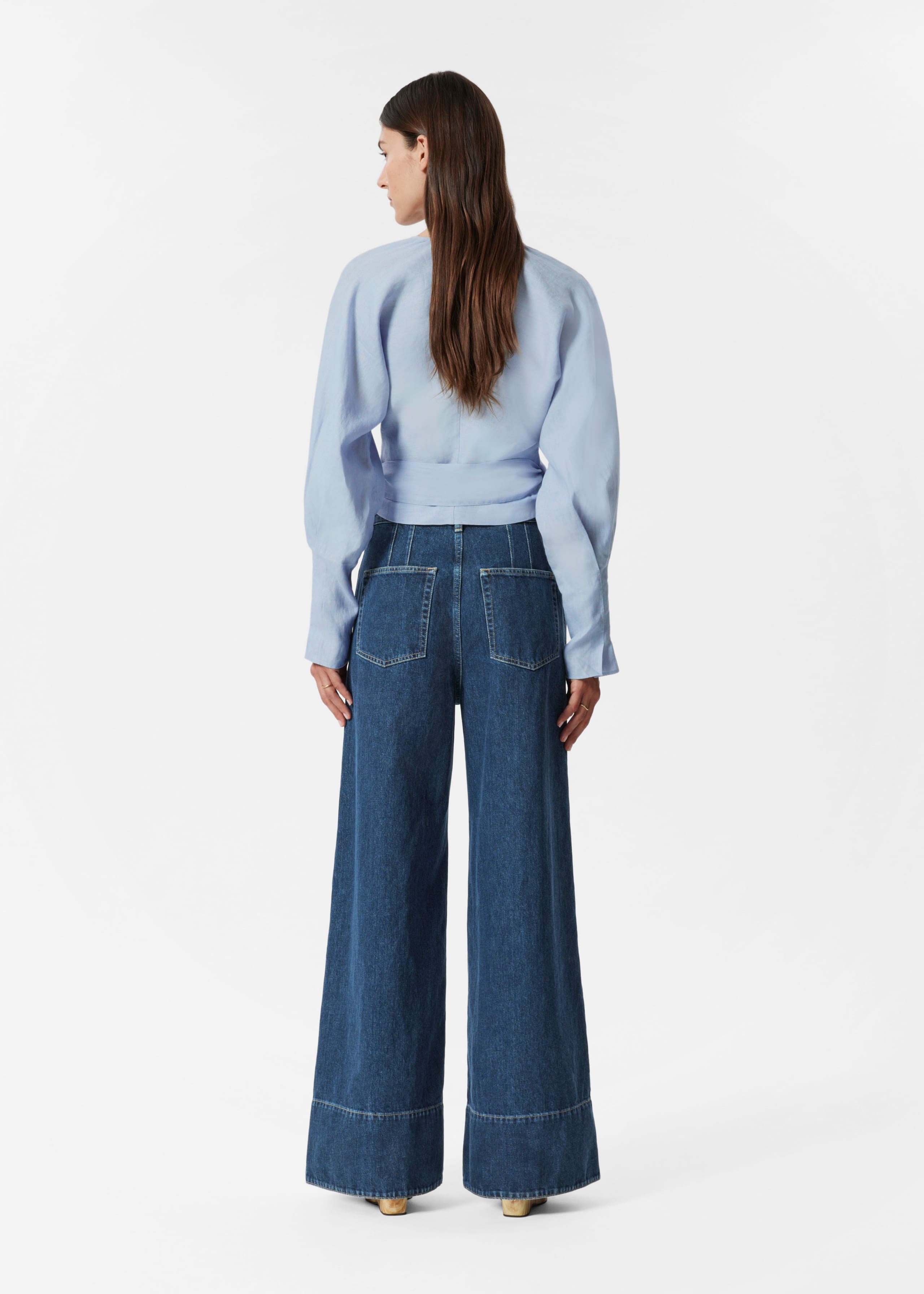 Image of Wickelbluse aus Leinen