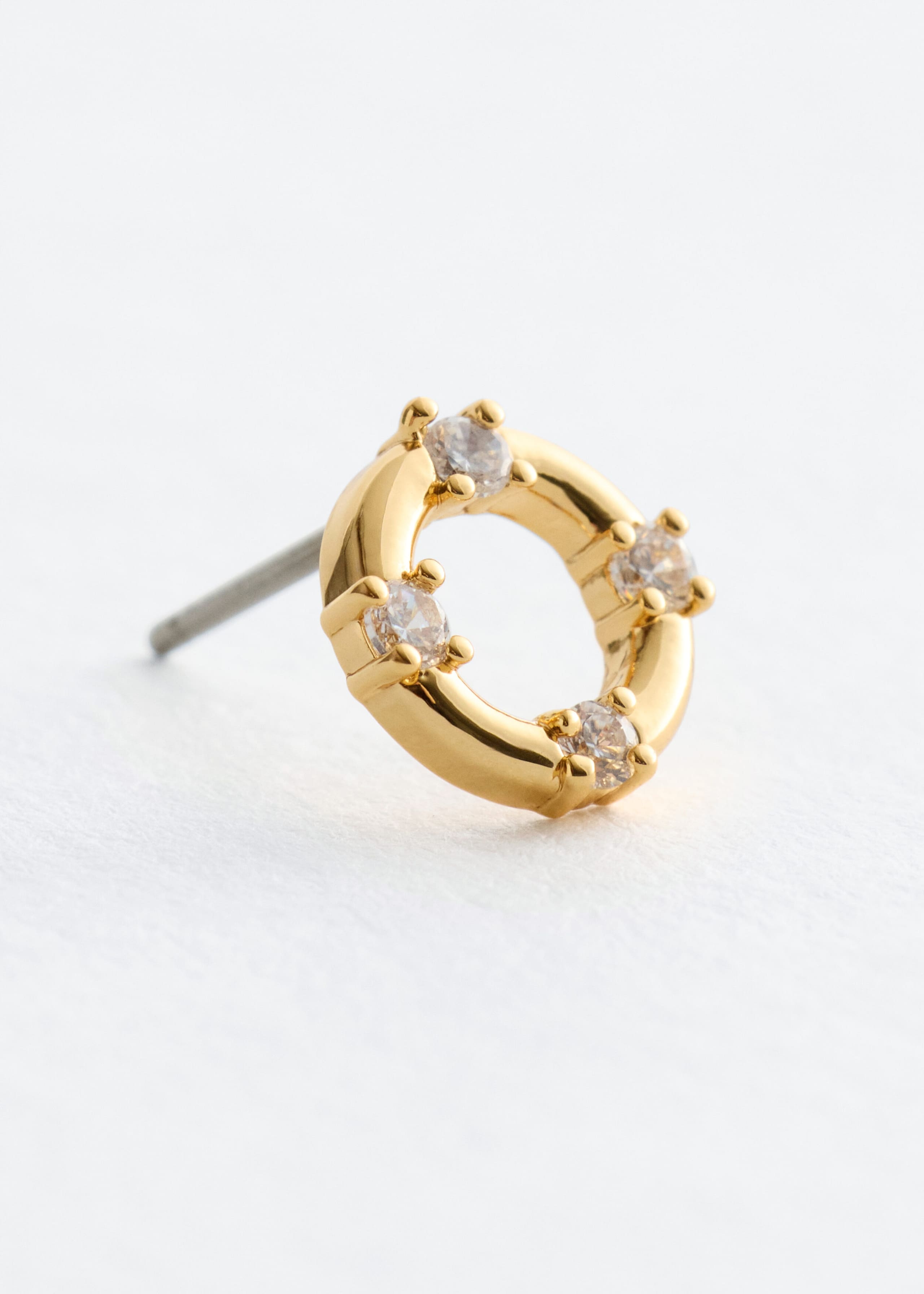 Rhinestone-Detailed Stud Earrings - {{variantName}} - Descriptive Detail