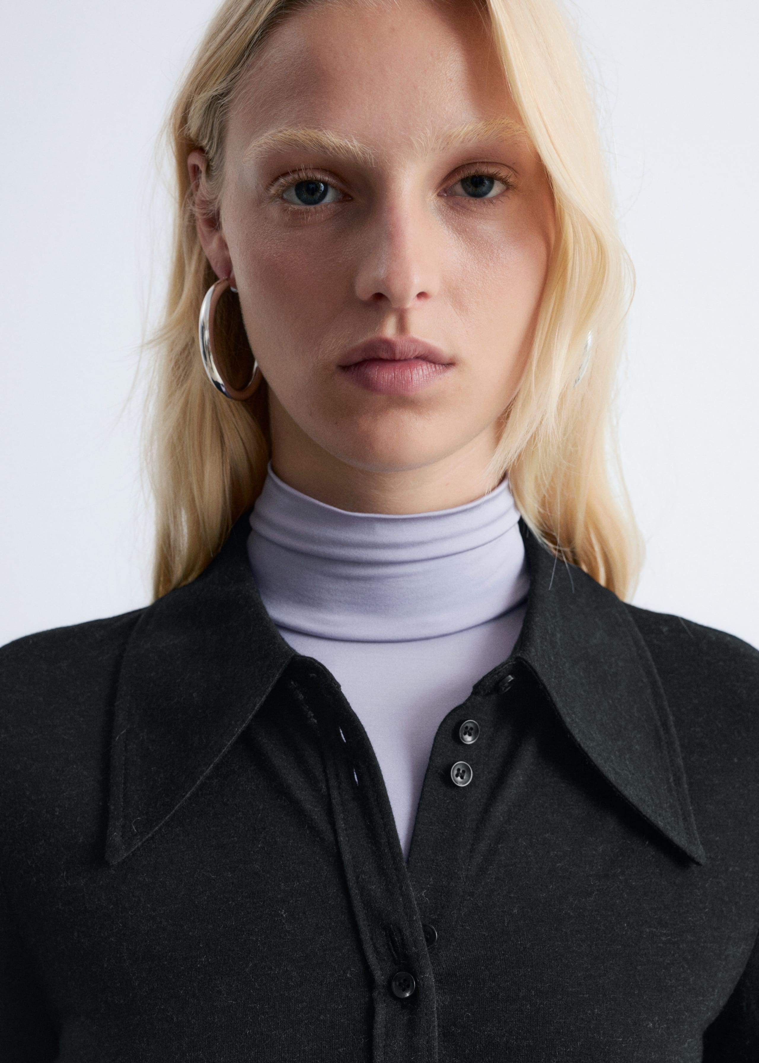 Image of Pointed-Collar Jersey Shirt