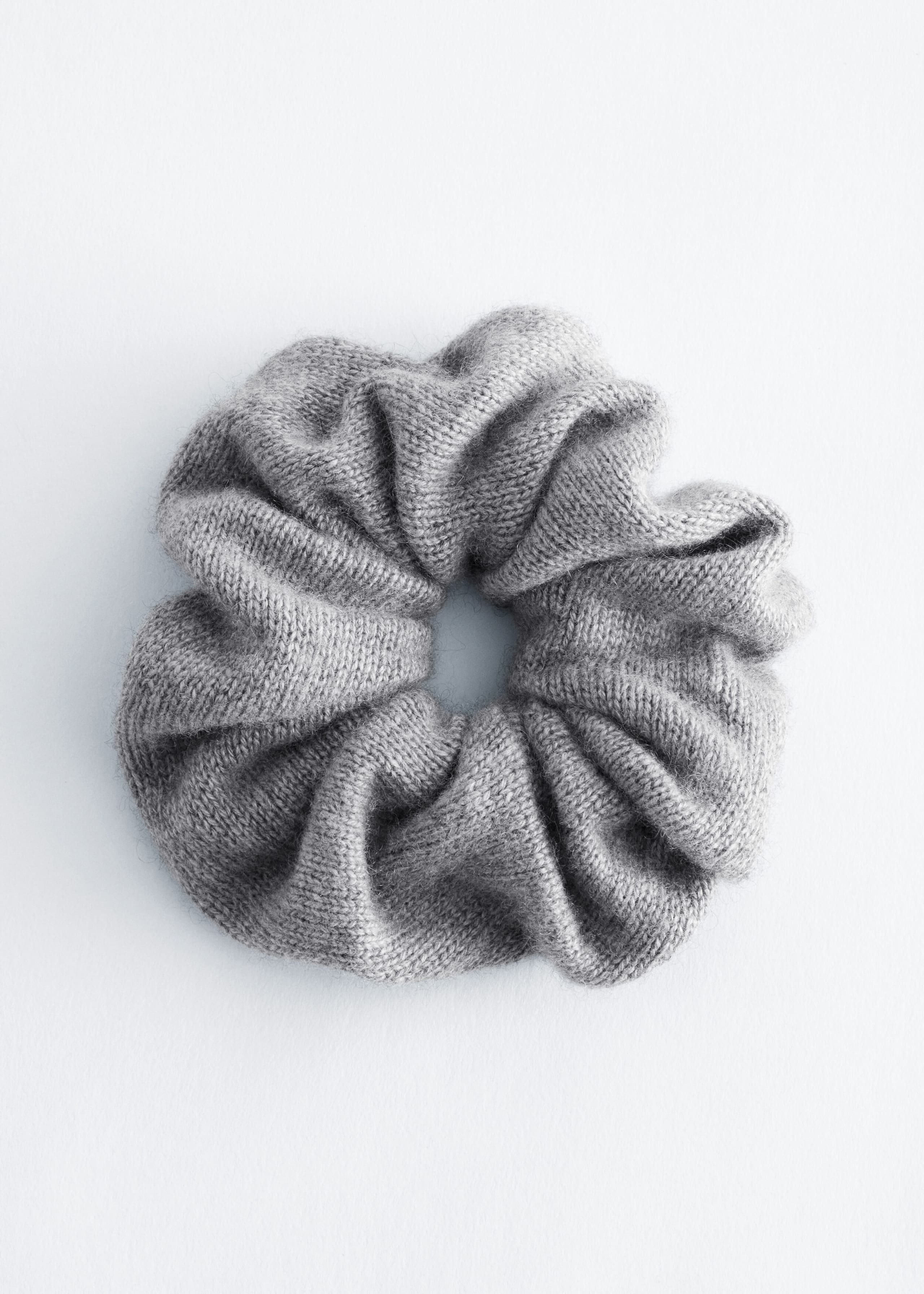 Wool-Blend Knitted Scrunchie - Grey - Still Life