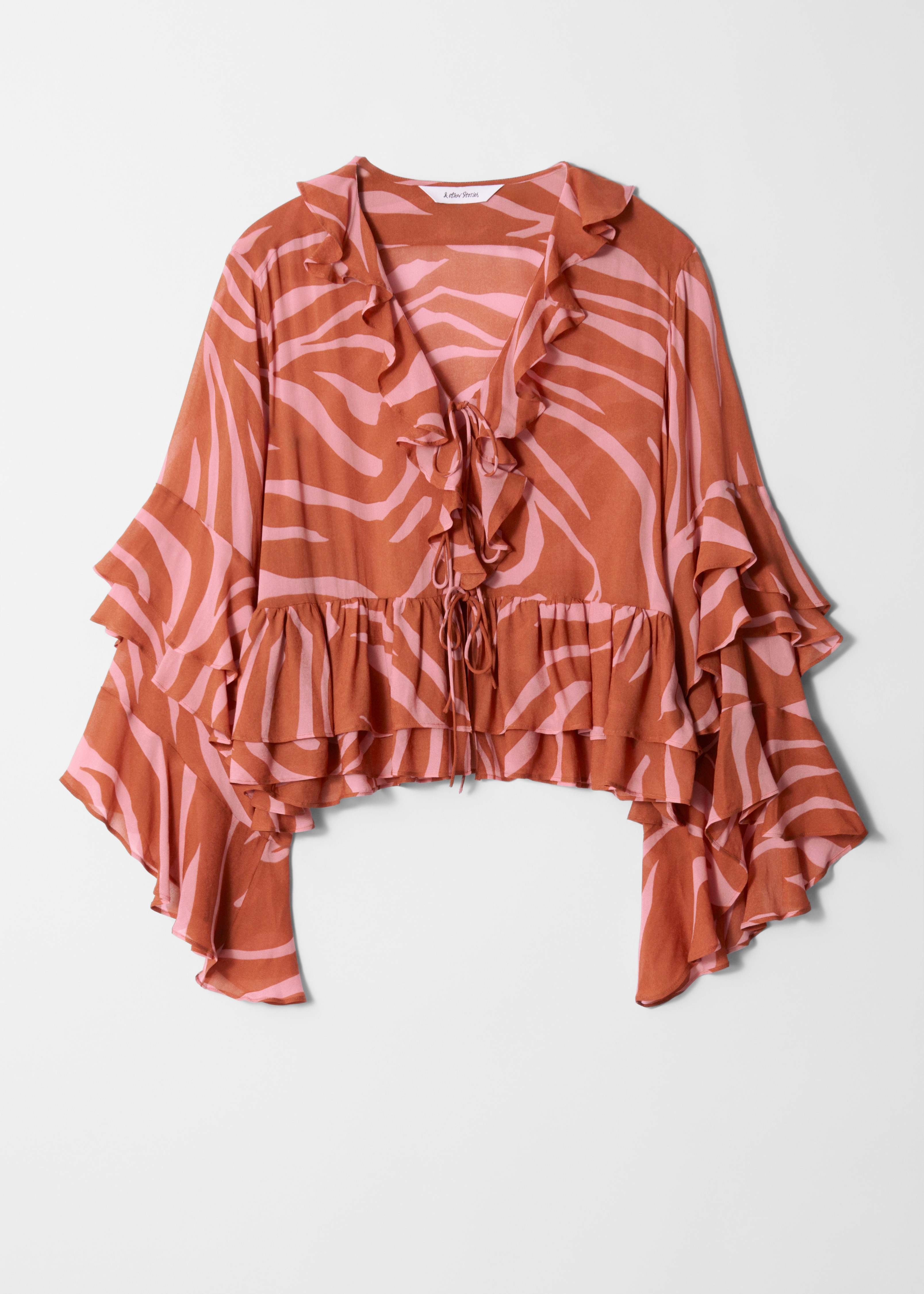 Μπλούζα με Βολάν - Πορτοκαλί/Ροζ/Κίτρινο