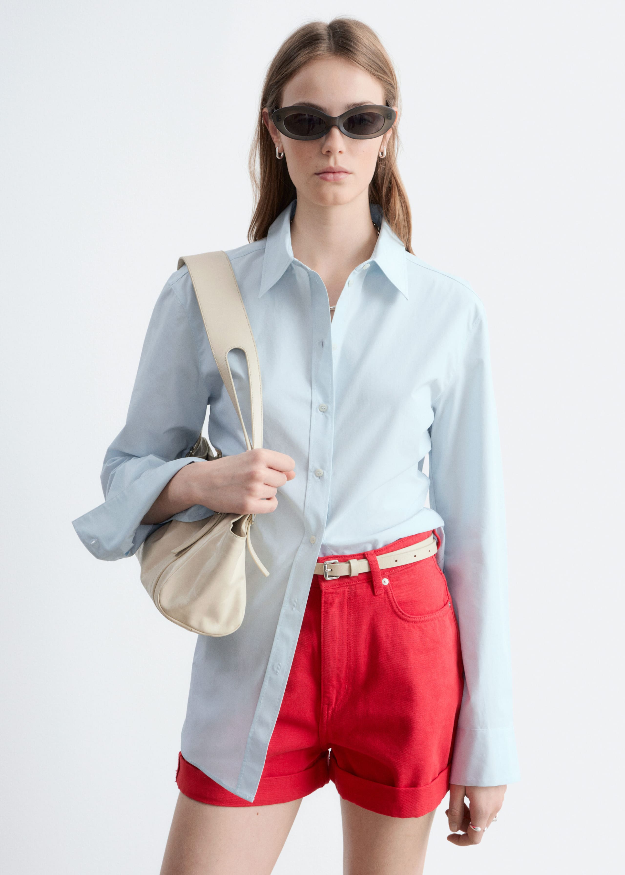 Image of Denimshorts med hög midja