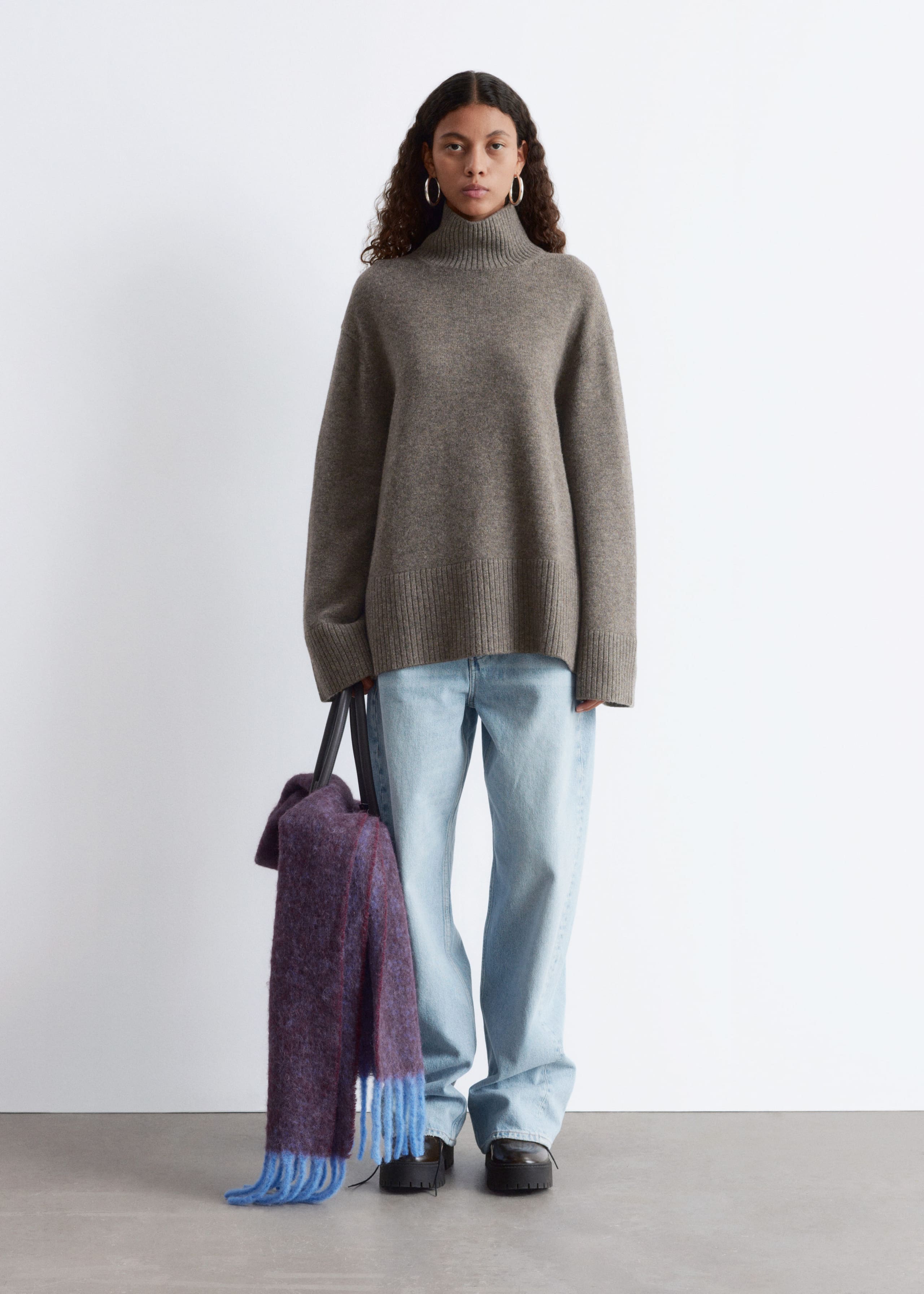Image of Oversized-Wollpullover mit Rollkragen
