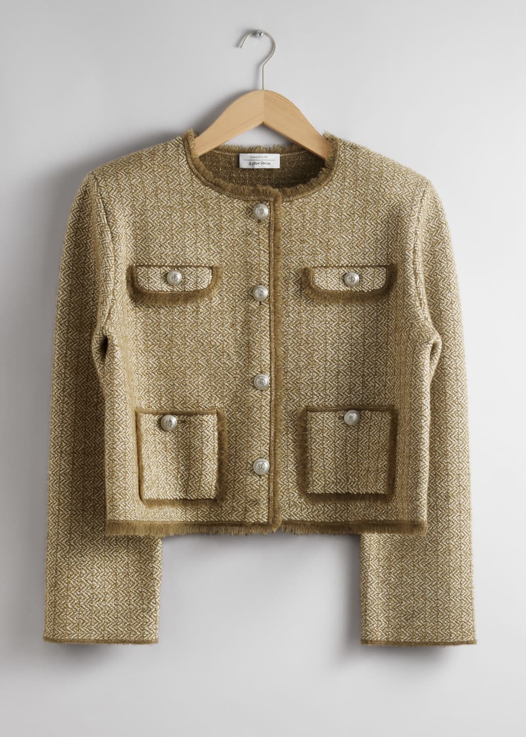 Buttoned Tweed Jacket - Beige Tweed - Still Life