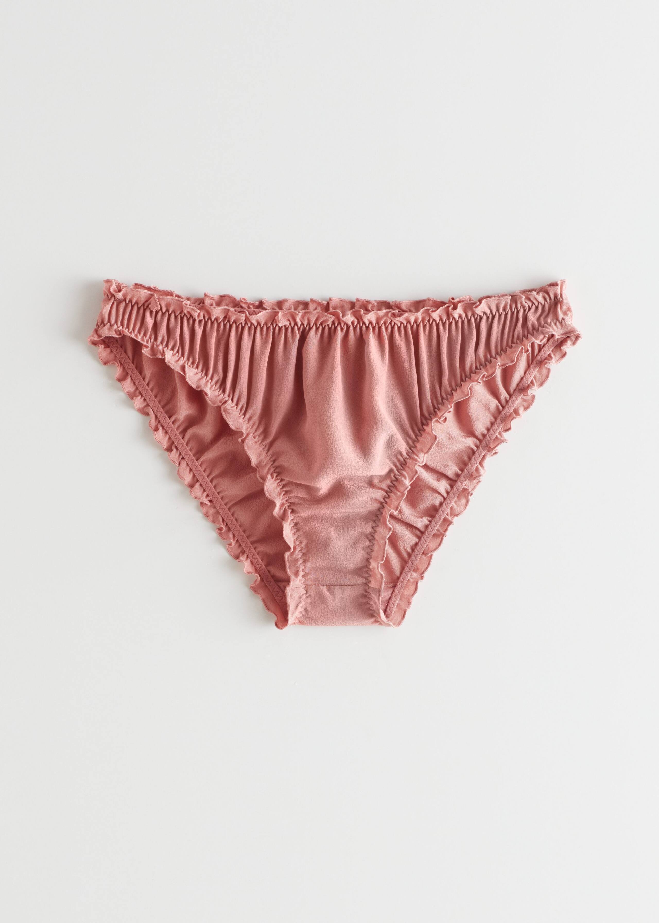 Frilled Silk Briefs - Floral Print - Still Life