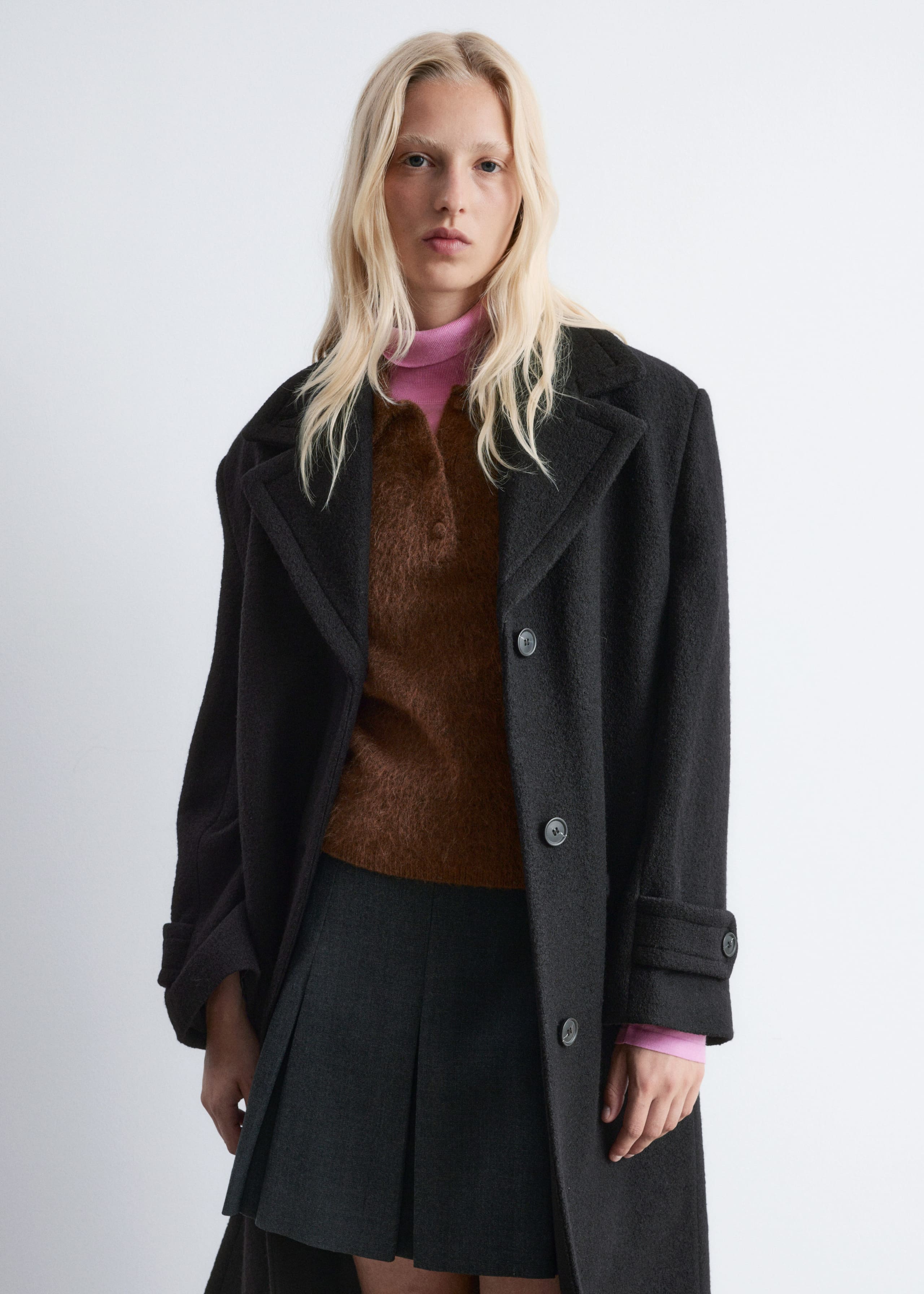 Image of Tie-Belt Wool Coat