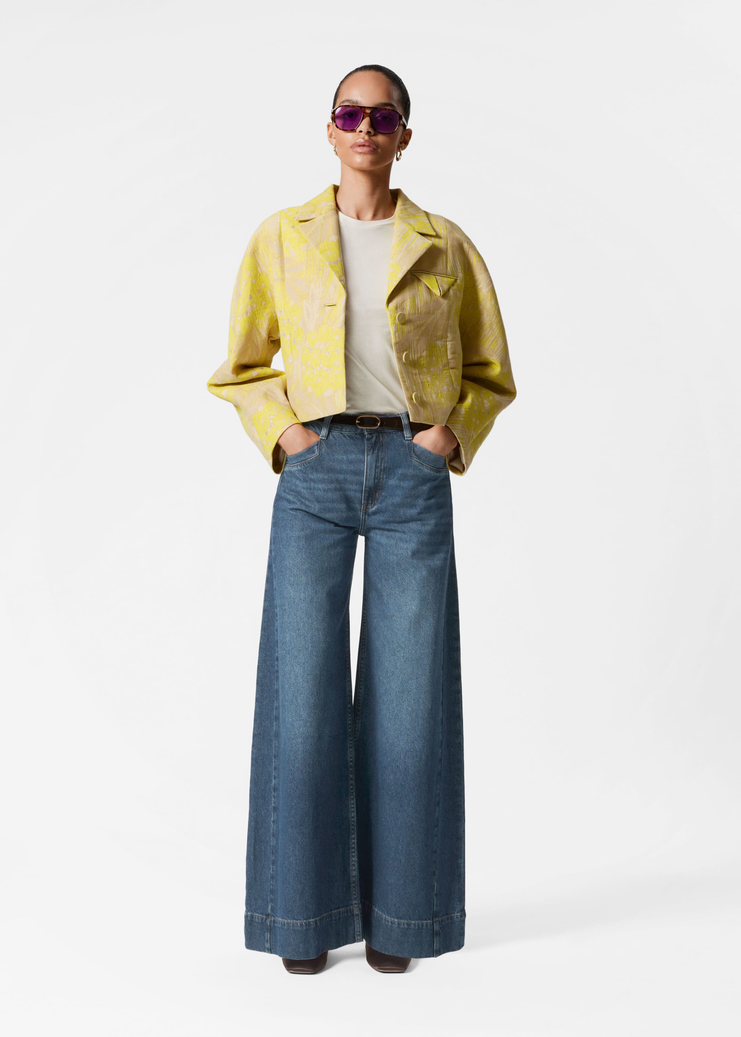 Image of Cropped Jacquard Jacket