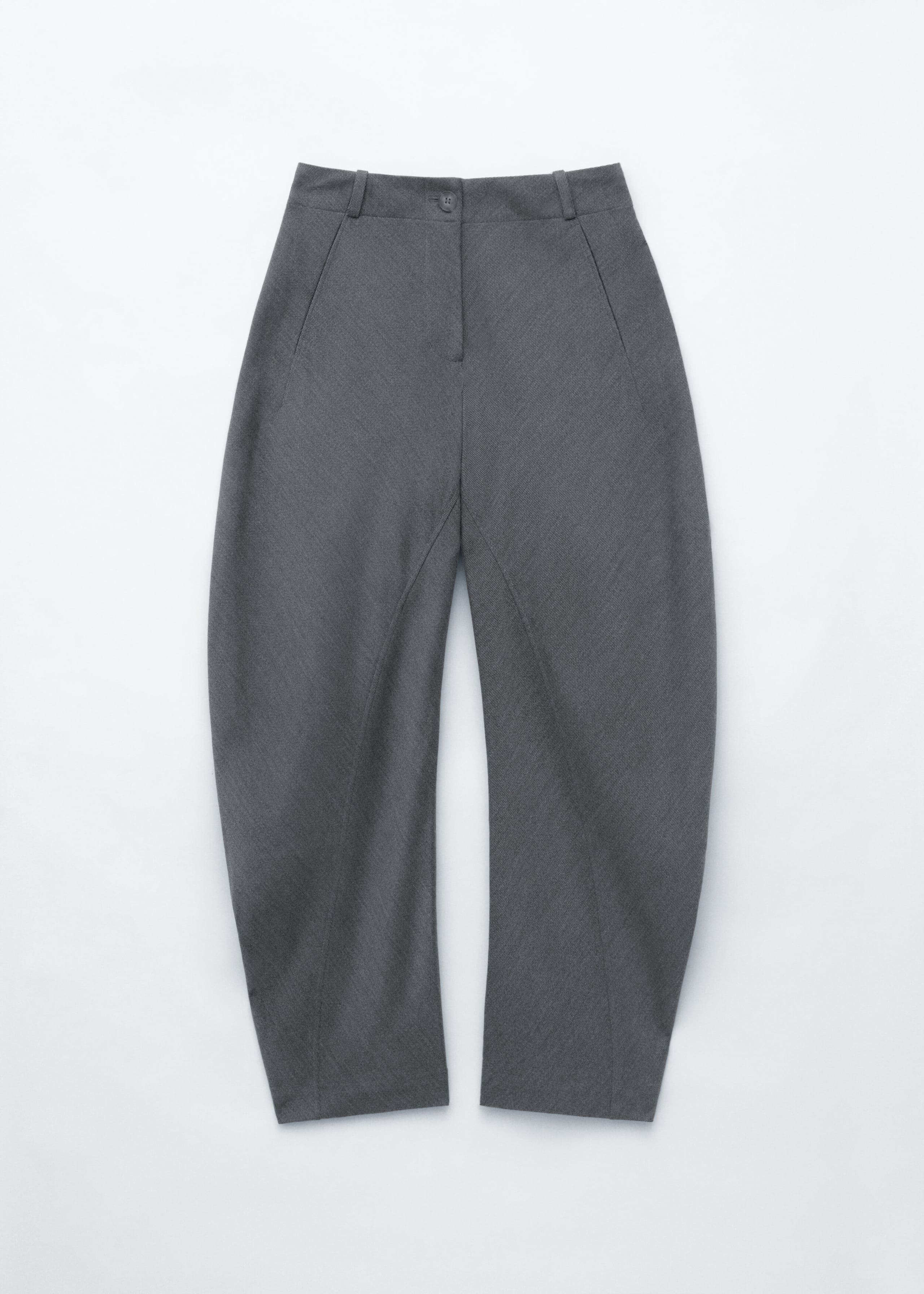 Twisted Seam Wool Trousers - Dark Grey - Still Life