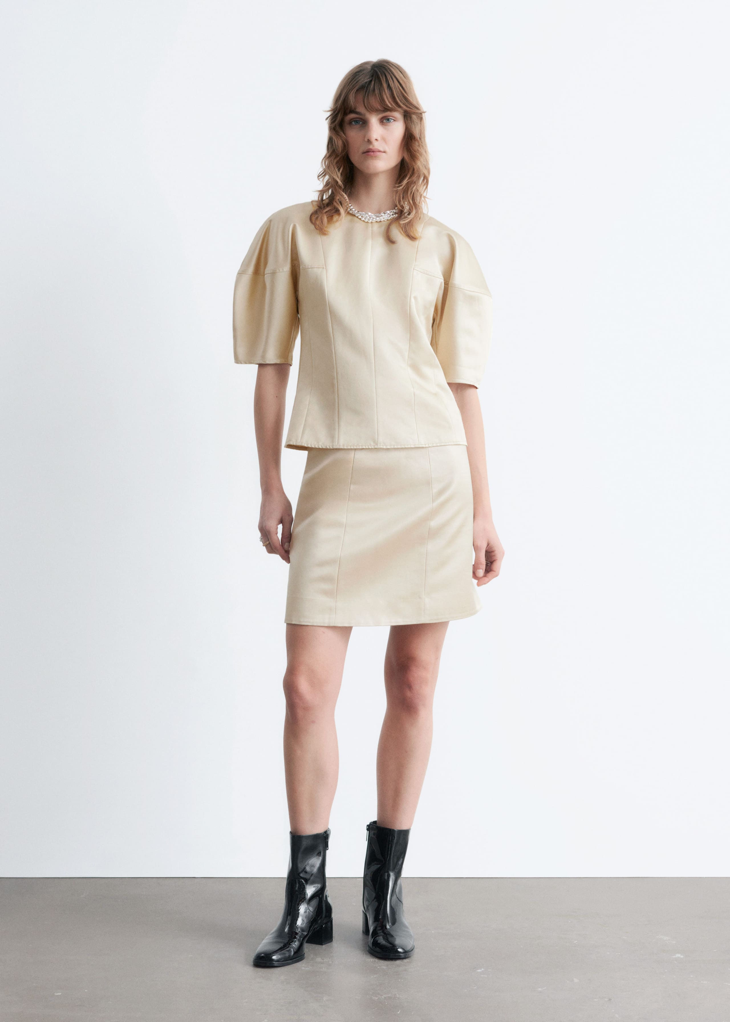 Image of Satin Mini Skirt