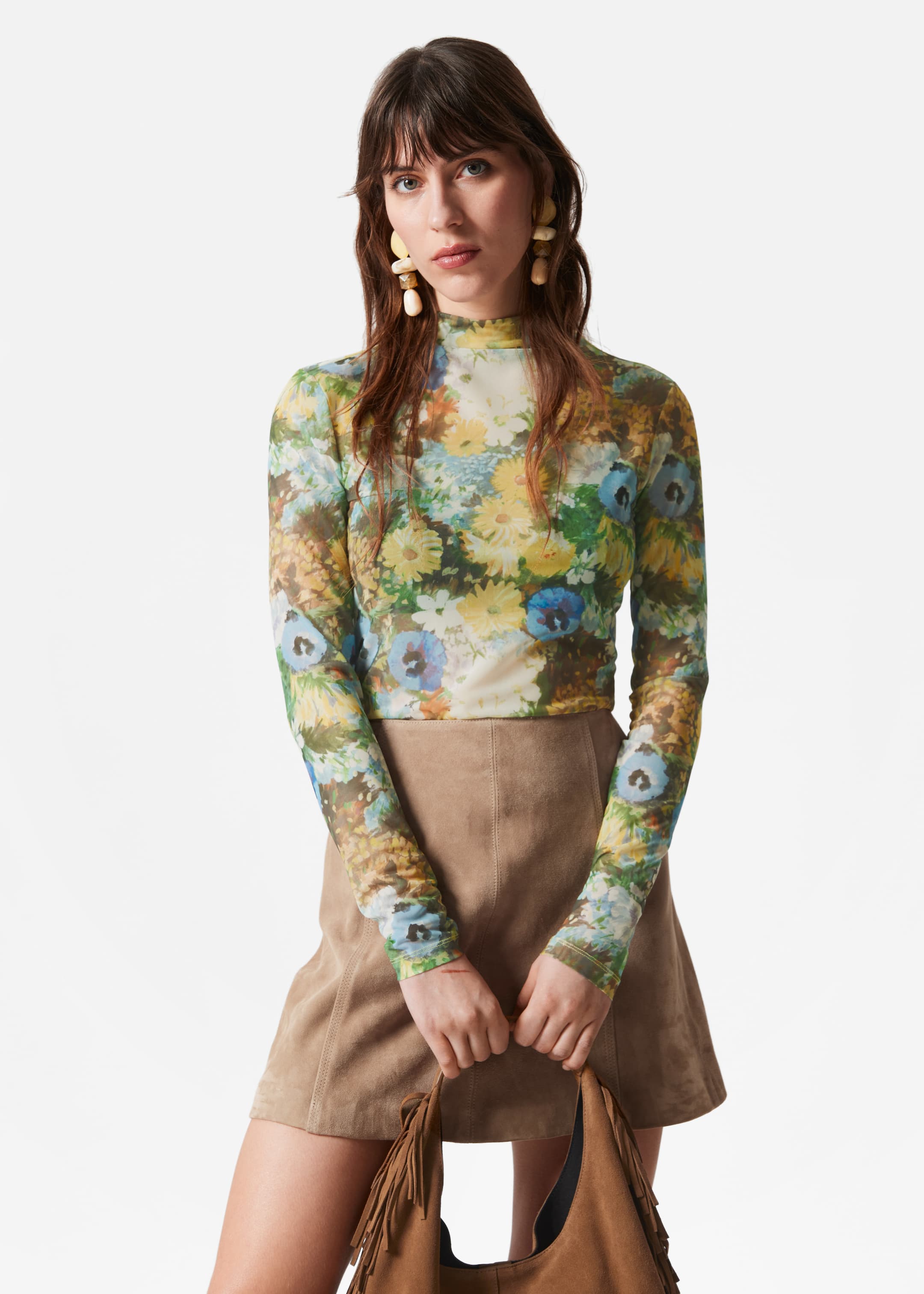 Agrandir l'image: Haut à col montant - Imprimé floral - FEMME | H&M FR 1