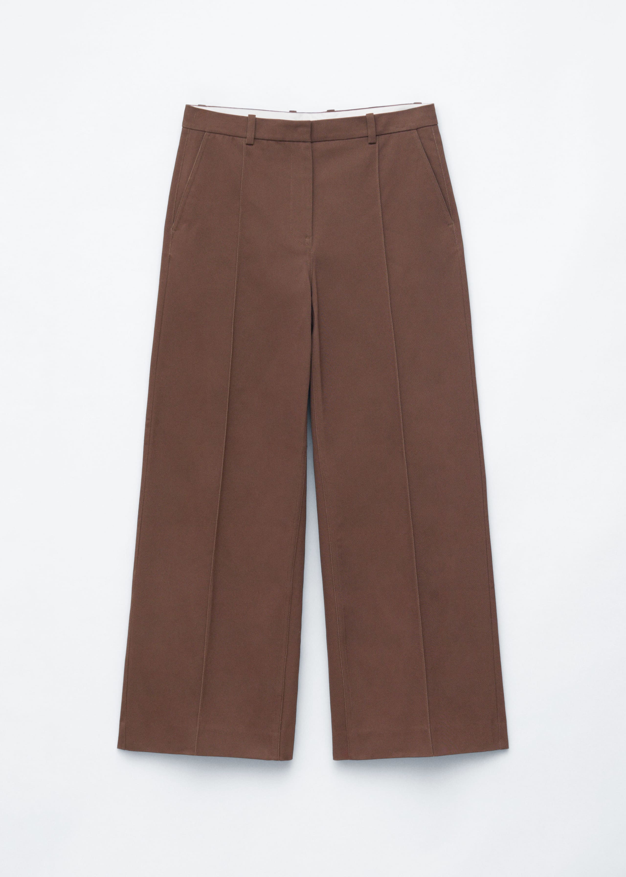 Image of Press-Crease Cotton Trousers