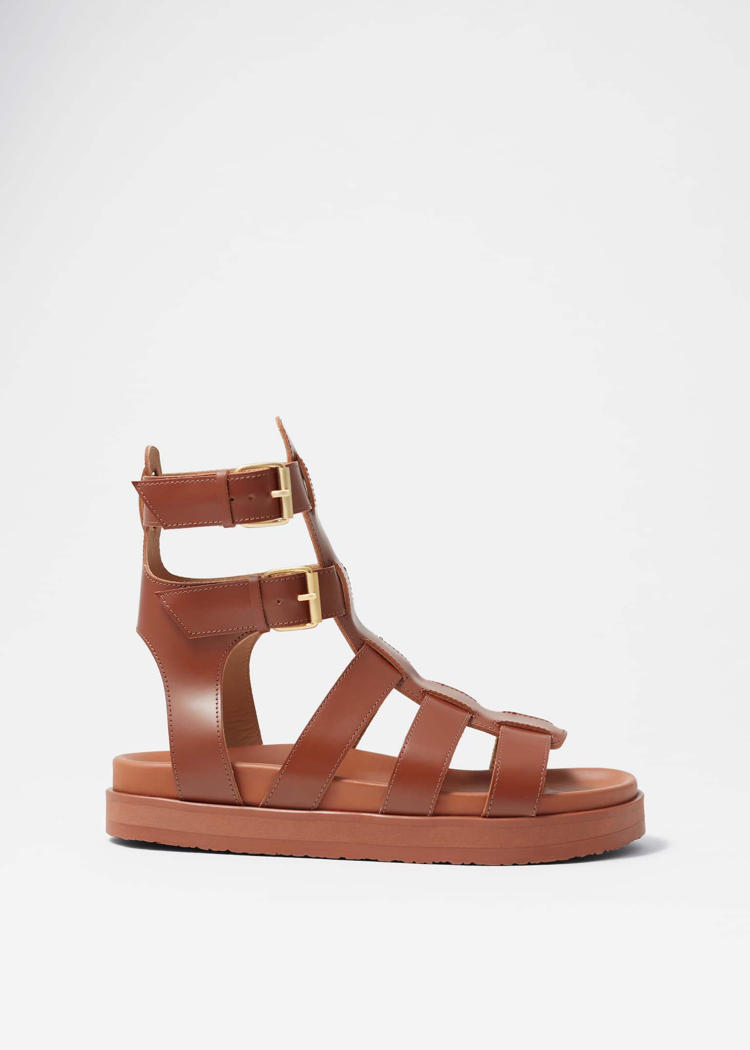 Sandalias cangrejeras de piel - Coñac - 2