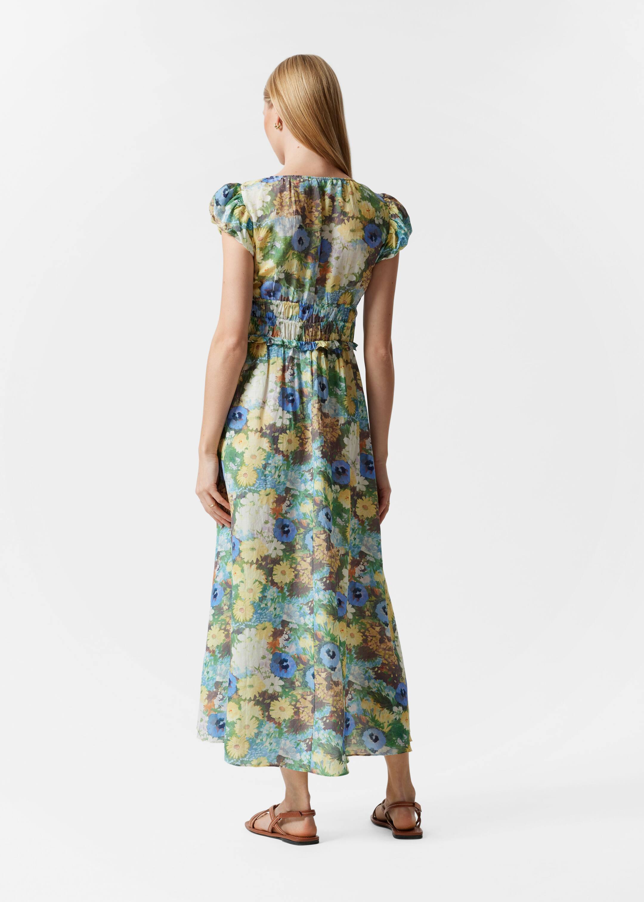 Nagyobb kép megtekintése: Puffos ujjú midi ruha - Floral - NŐI | H&M HU 4