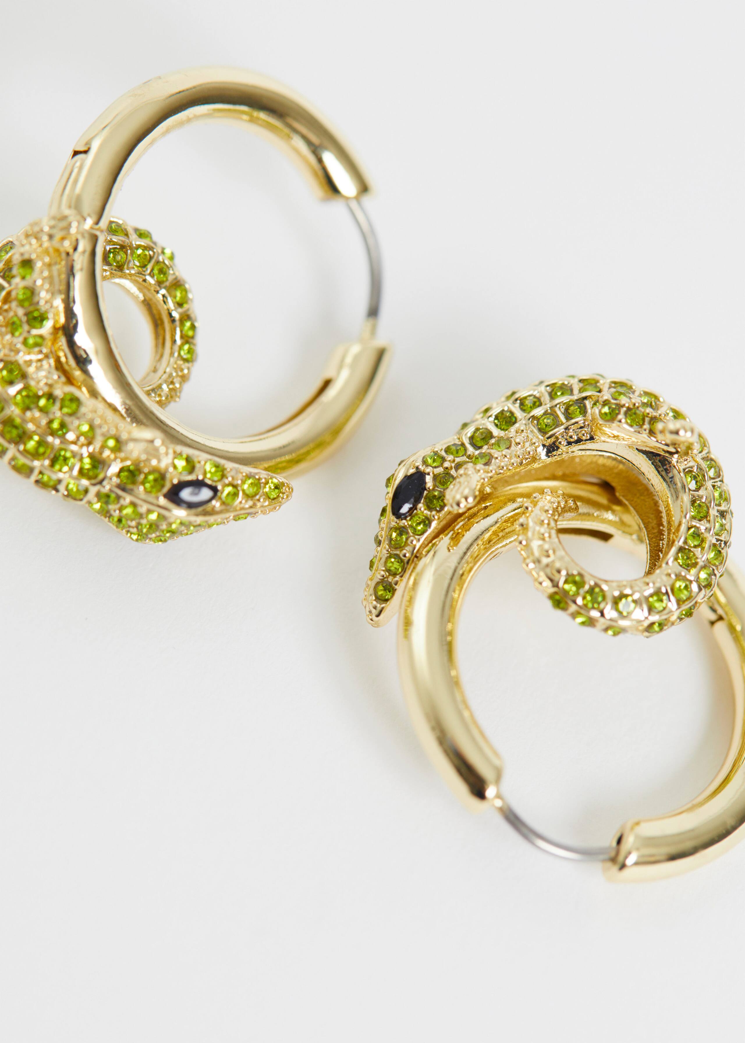 Rhinestone Embellished Lizard Hoops - {{variantName}} - Descrizione dettagliata