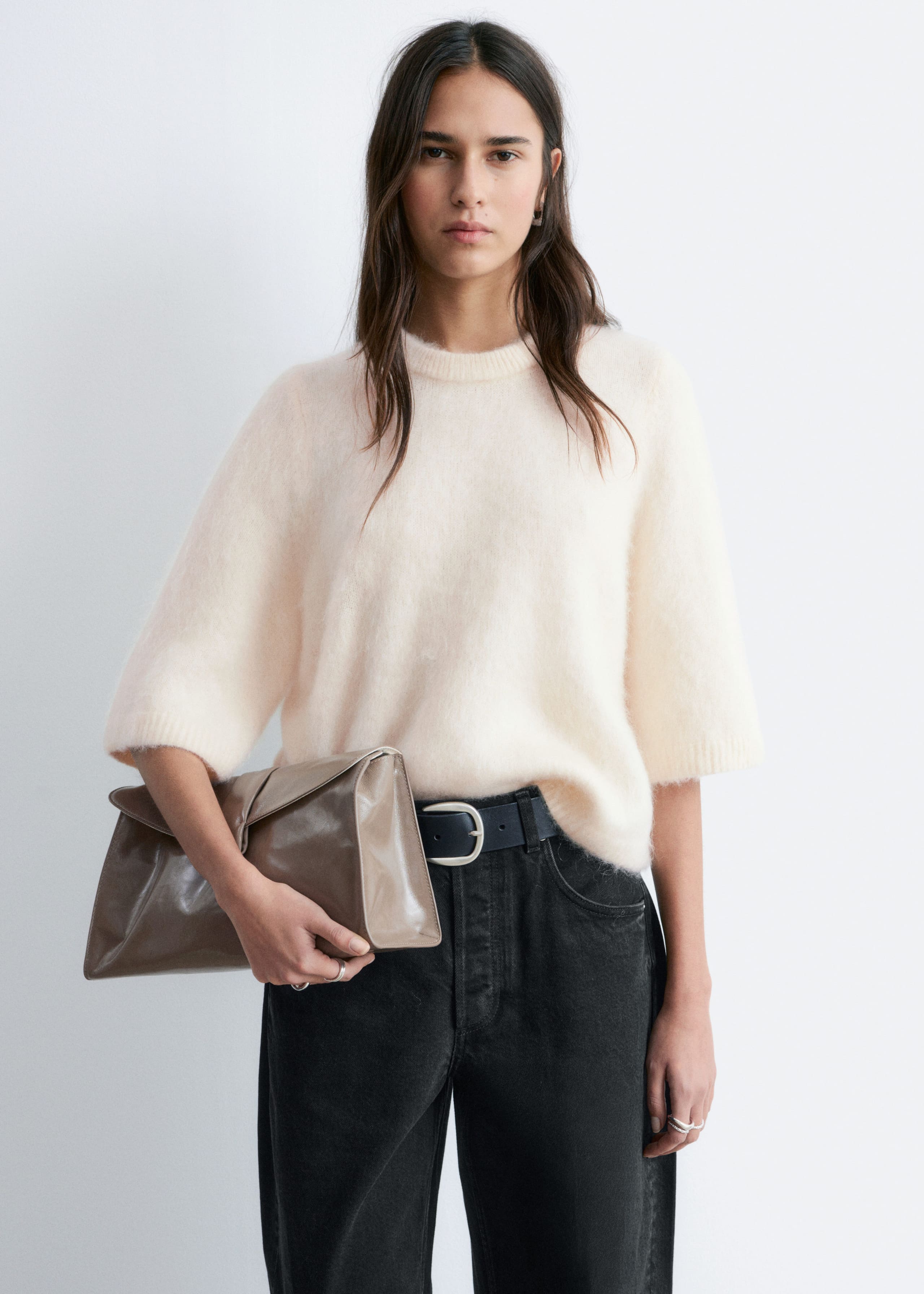 Image of Mohair-Blend Knitted T-shirt