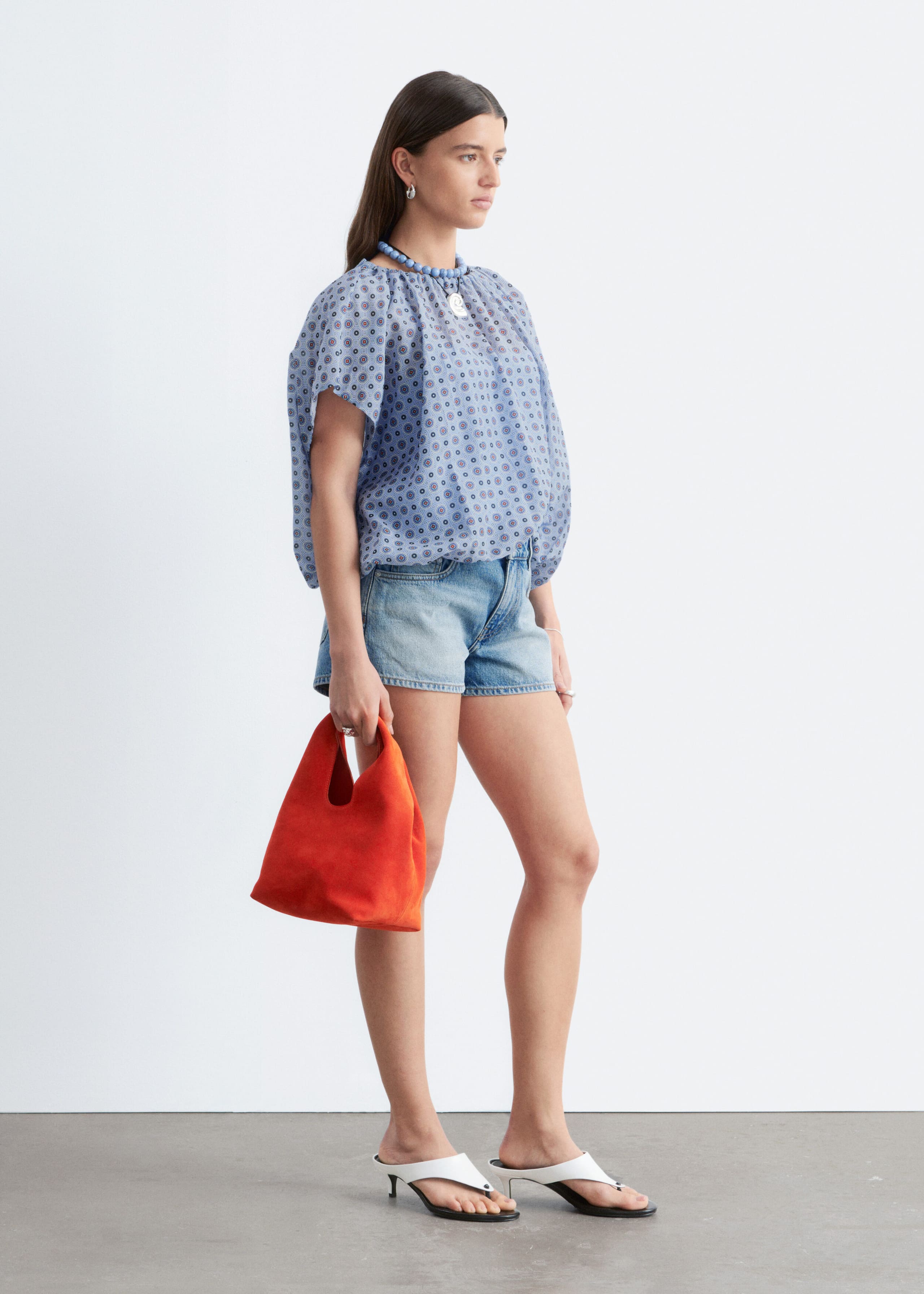 Image of Printed Balloon Blouse