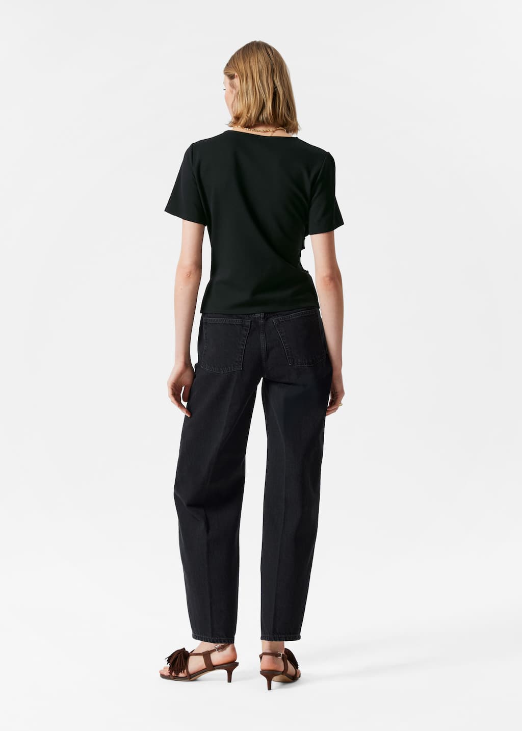 Image of Draped Asymmetric T-shirt