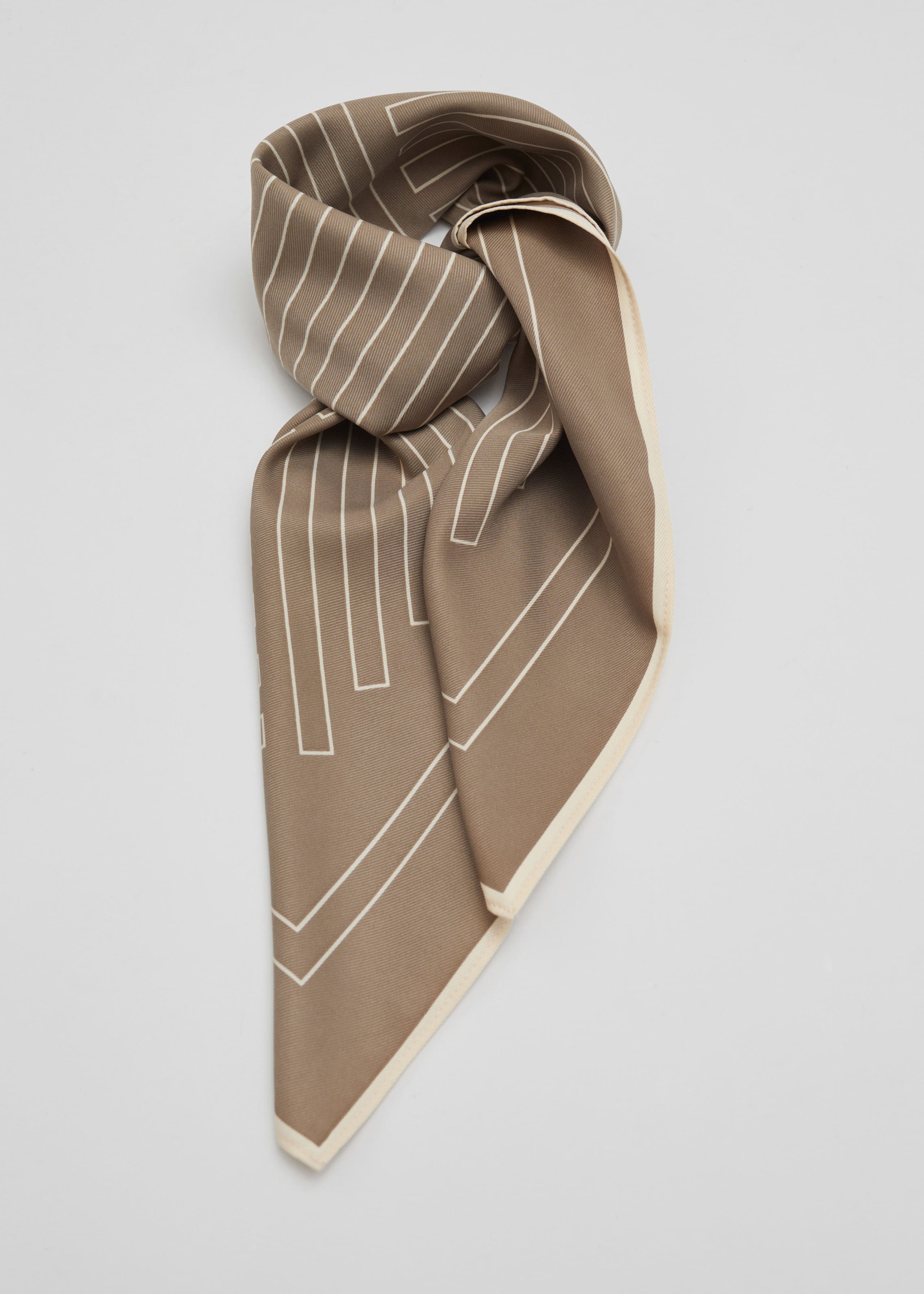 Grafisches quadratisches Halstuch - Taupe - Stillleben