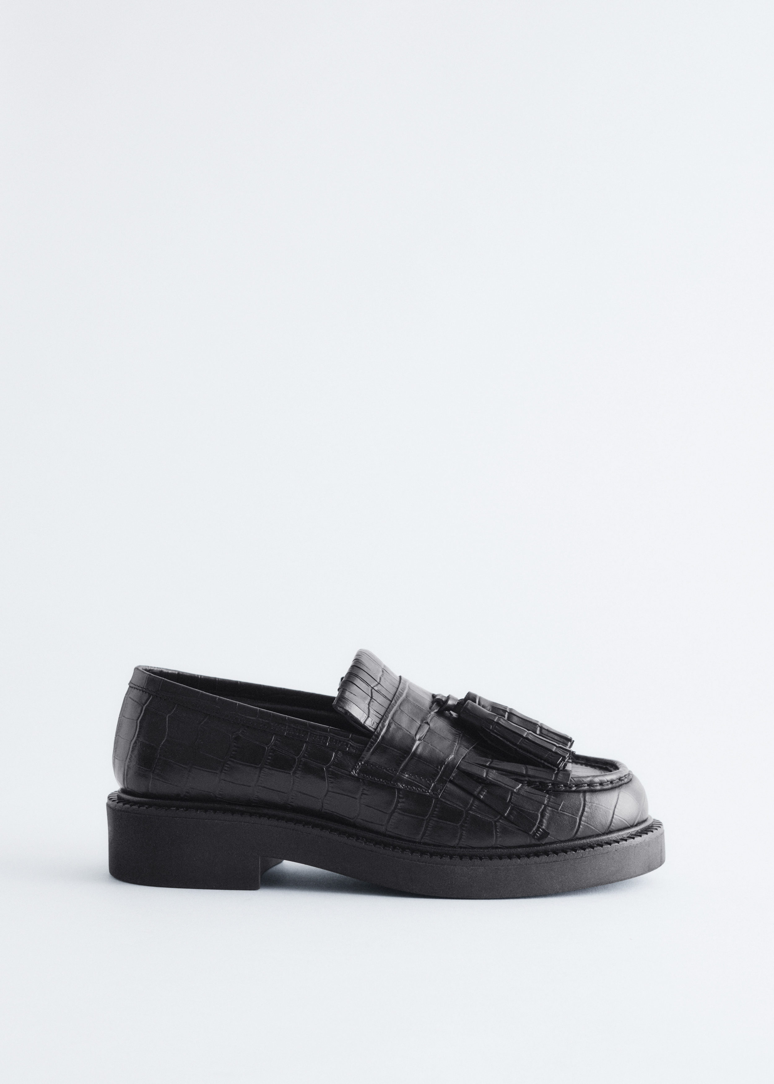 Image of Markante Loafer aus Leder in Krokooptik