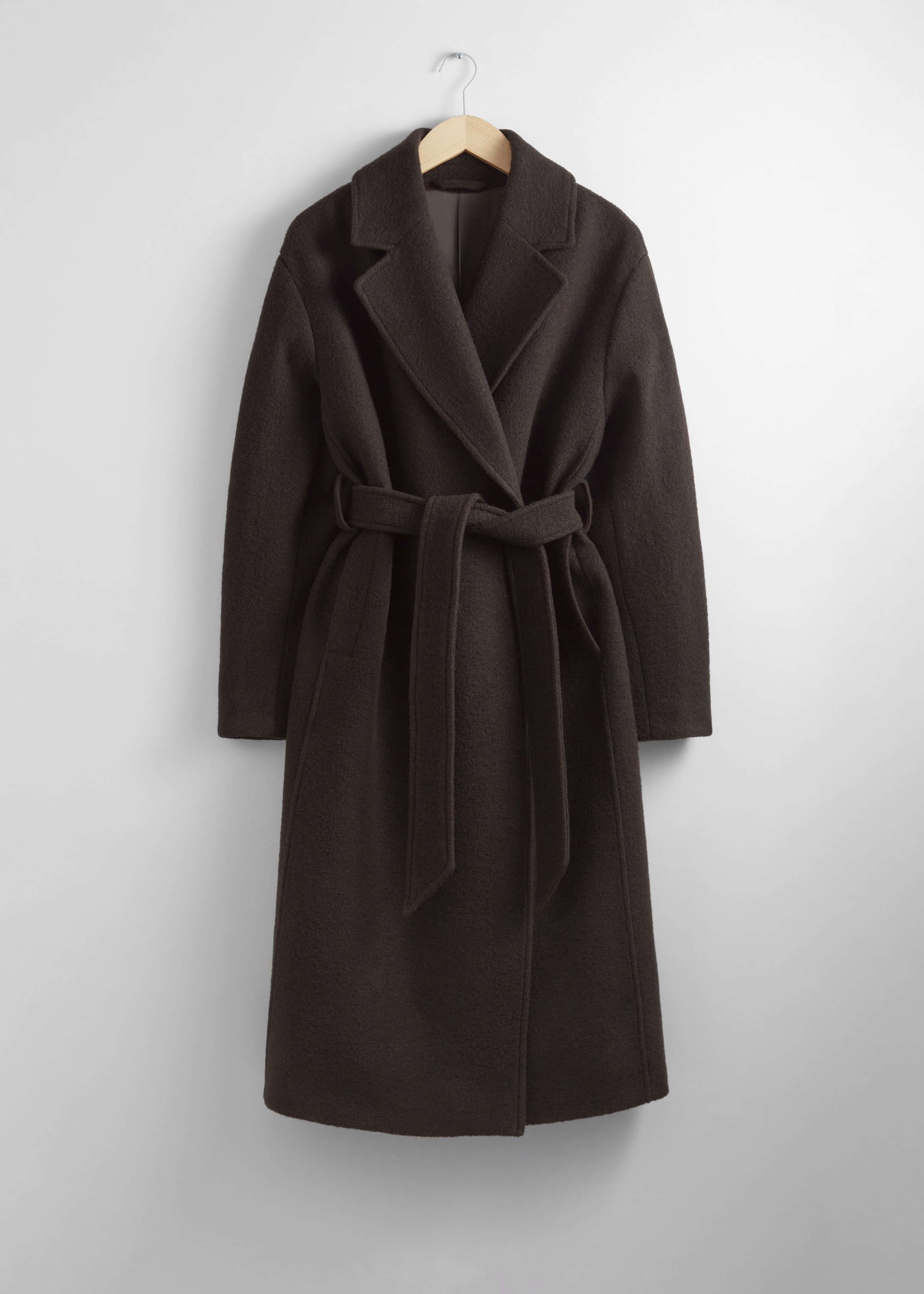 Größeres Bild ansehen: Weit geschnittener Wollmantel mit Gürtel - Braun - Ladies | H&M DE 1