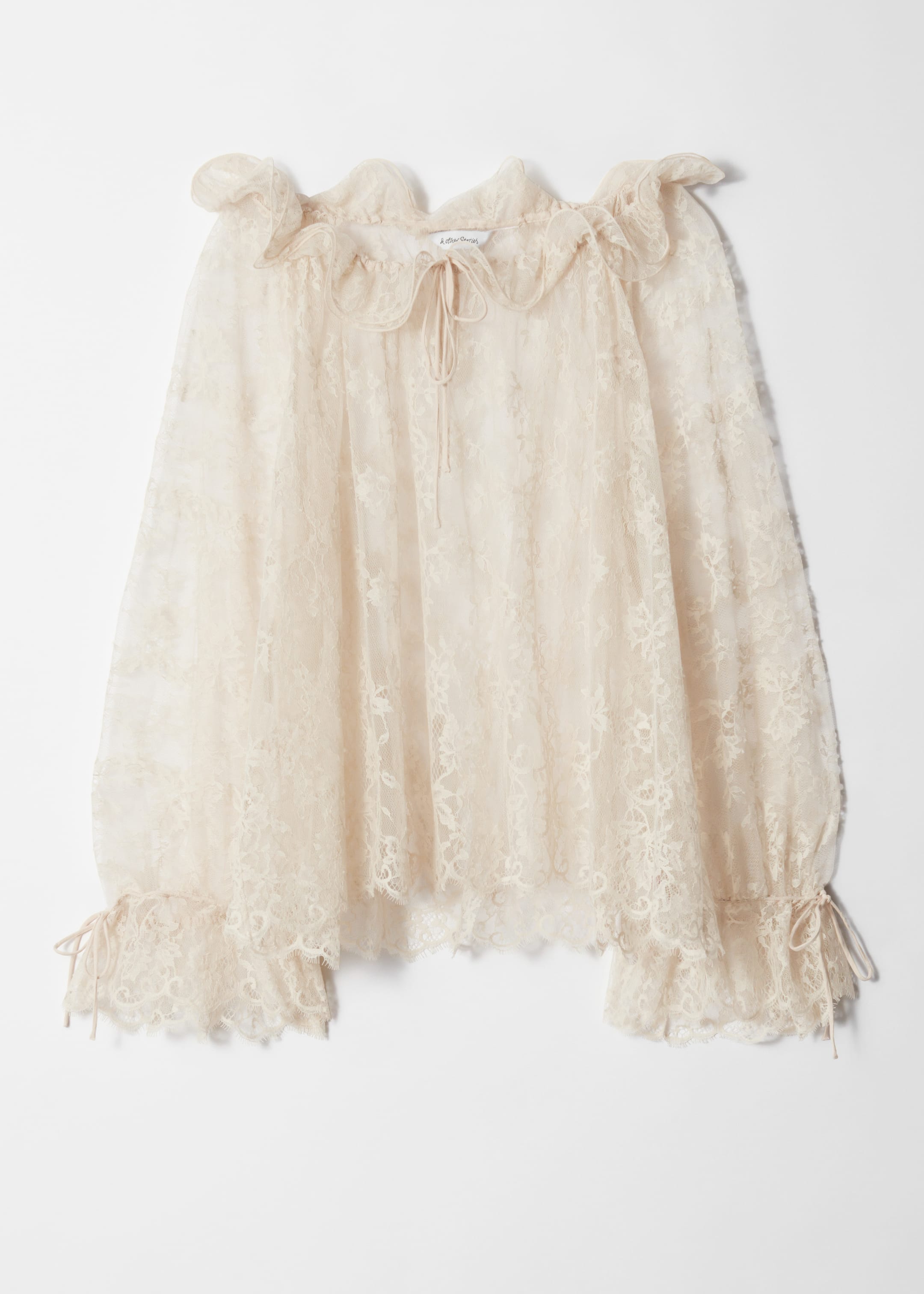 Visualizza immagine più grande: Blusa in pizzo con volant - Crema - DONNA | H&M IT 6