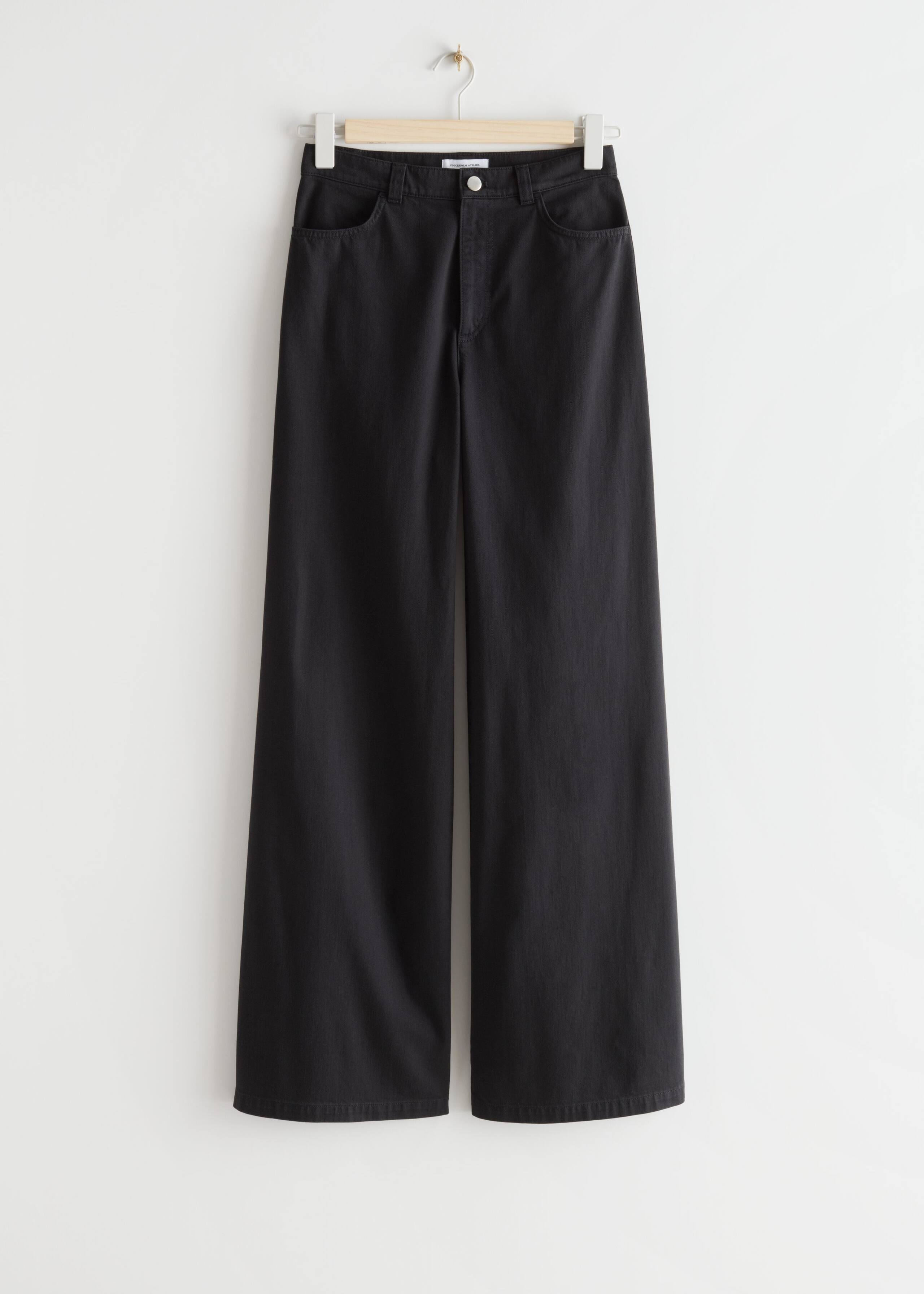 Flared Press Crease Trousers - Black - Still Life