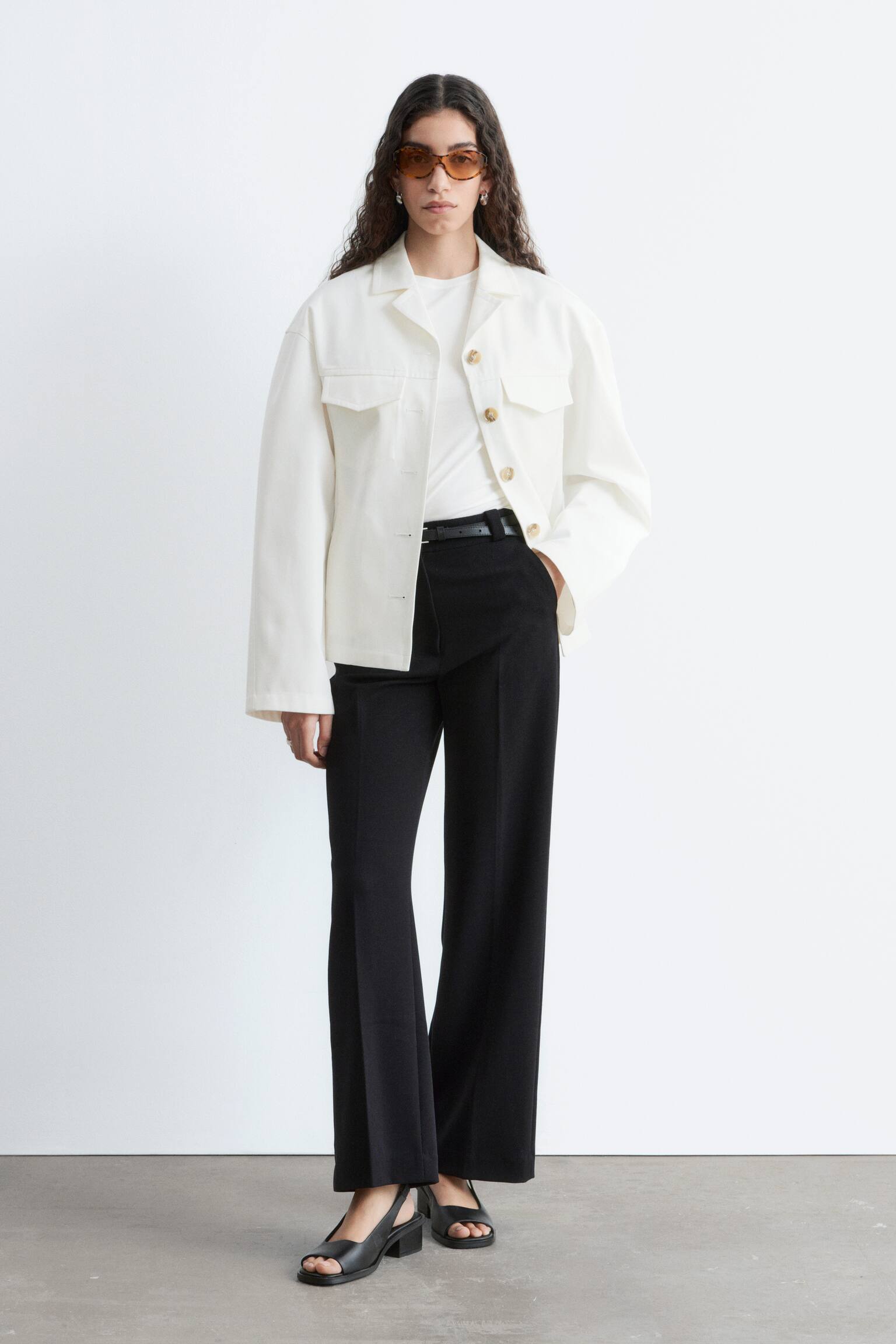 Rovné nohavice s pukmi - Čierna/Tmavozelená/Tmavohnedá/Námornícka modrá/Krémová - 1