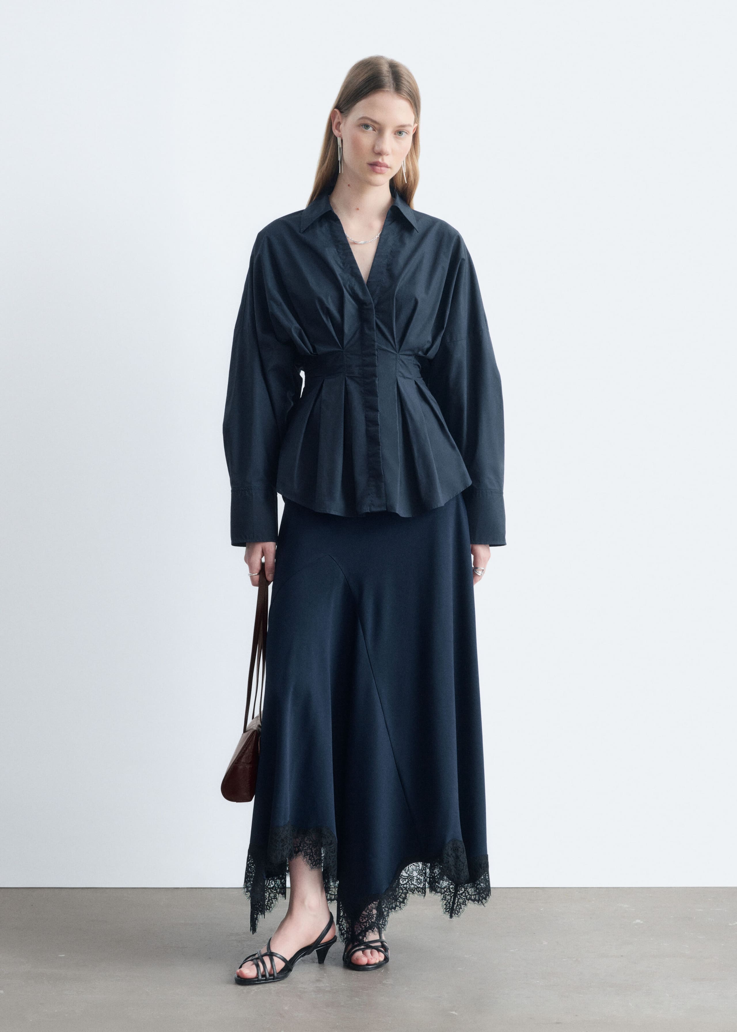 Fitted-Waist Cotton Shirt - White - Lookbook