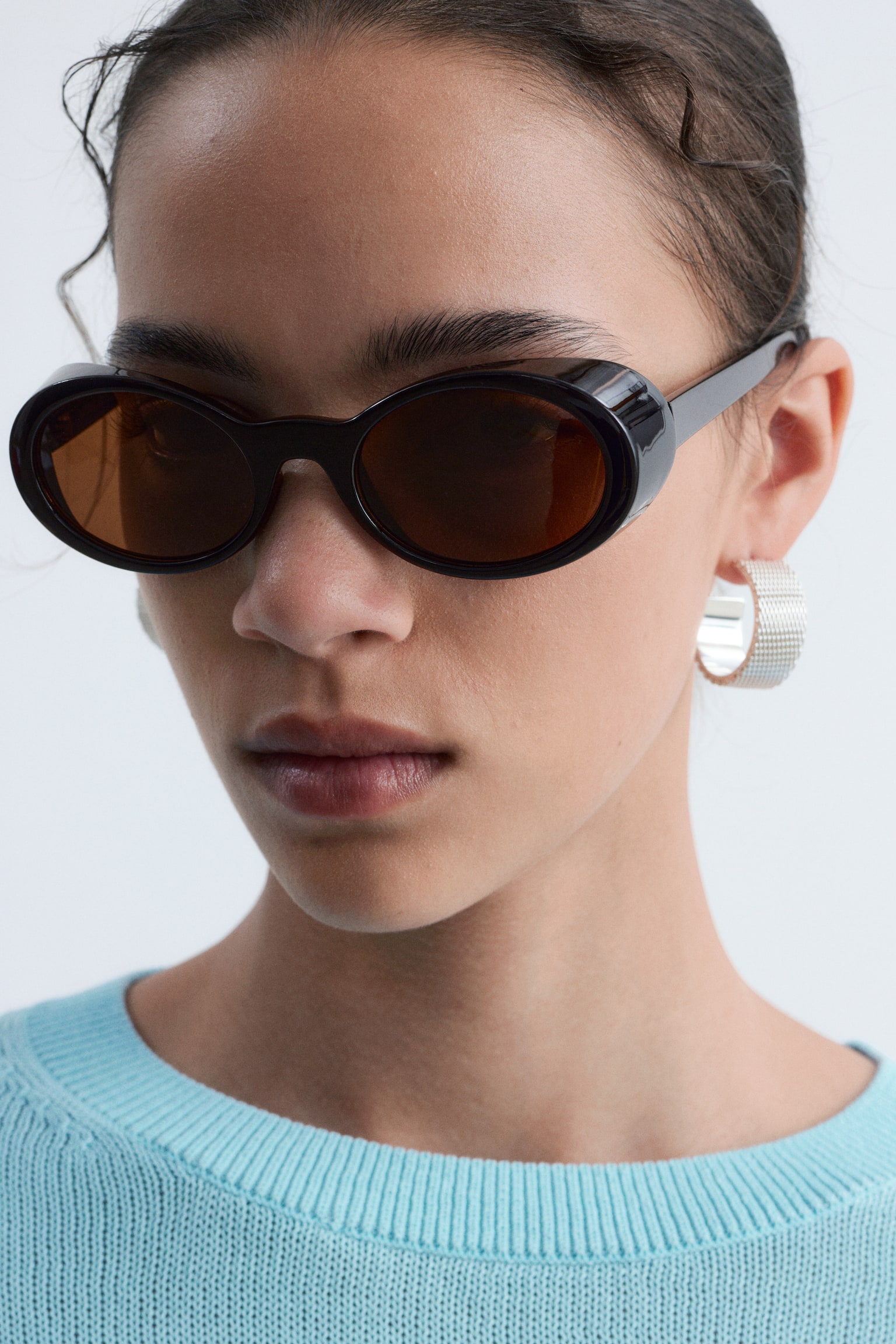 Oval Sunglasses - שחור/Brown/Tortoiseshell - 1