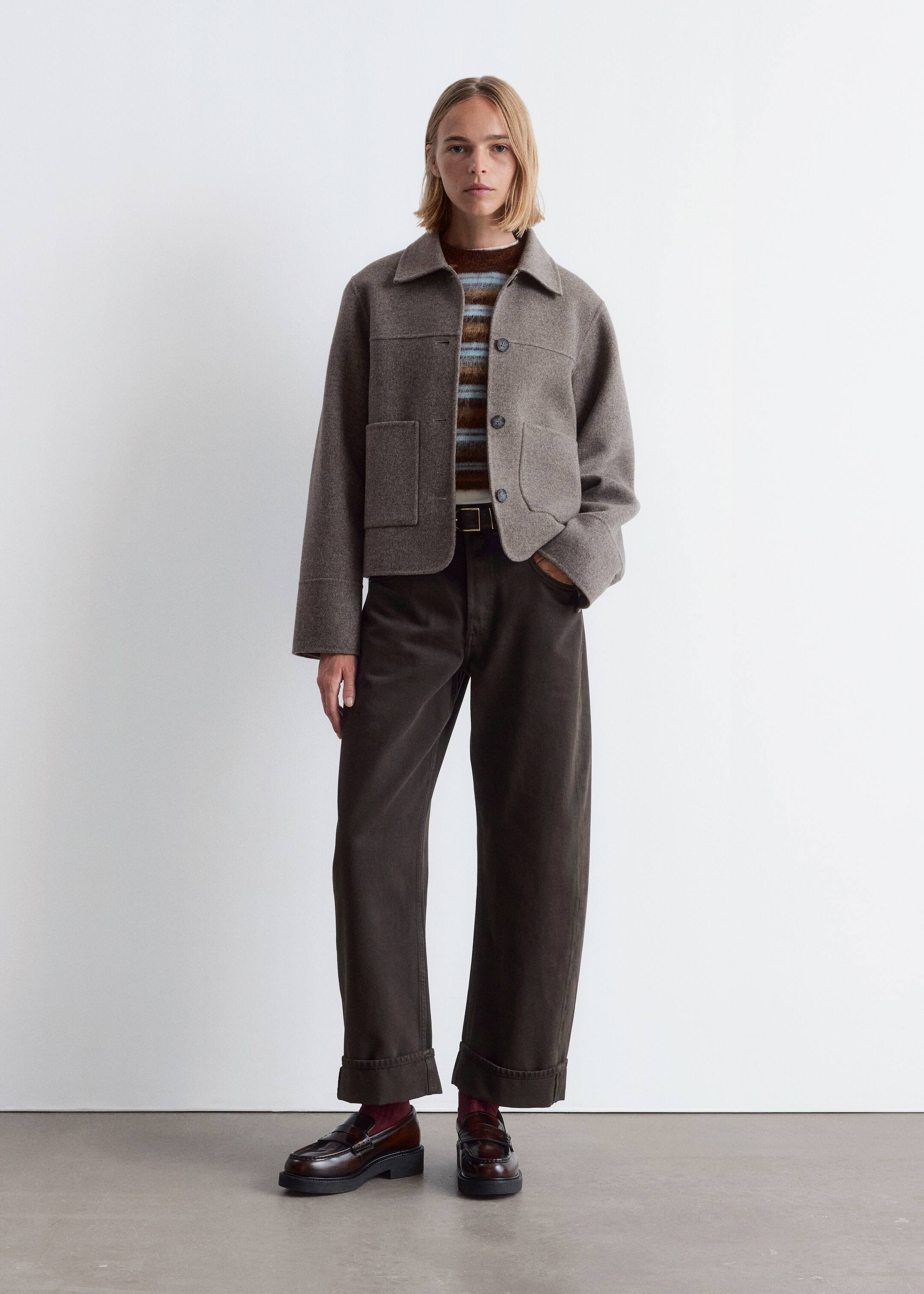 Ingrandisci l'immagine: Collared Wool Jacket - Grey - DONNA | H&M CH 3