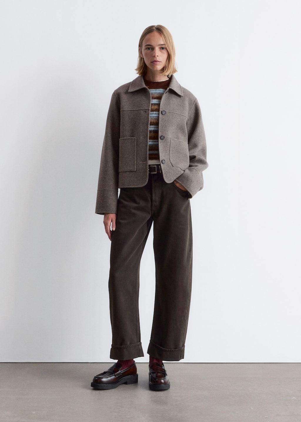 Image of Collared Wool Jacket