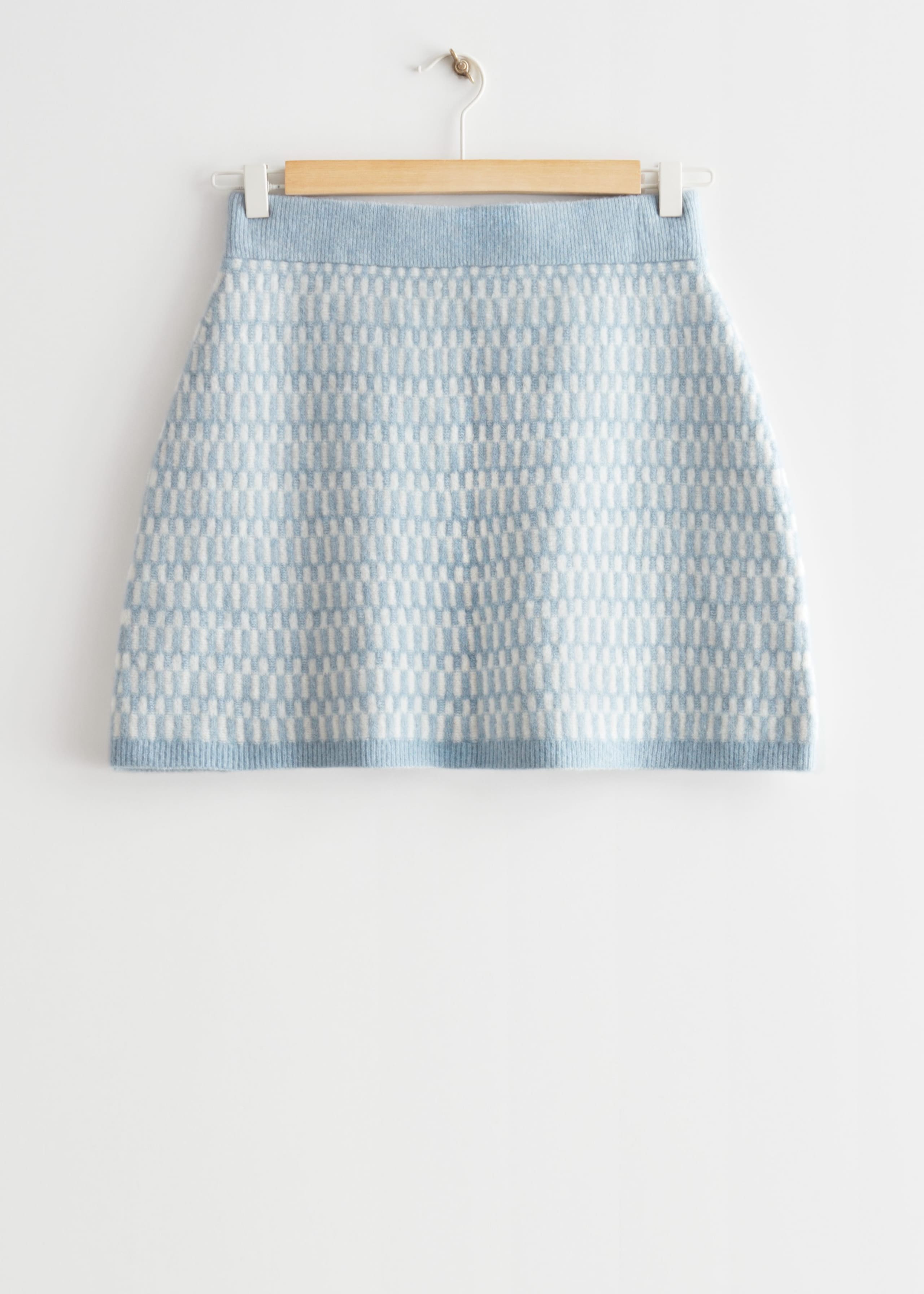 Knitted Mini Skirt - Blue - Still Life
