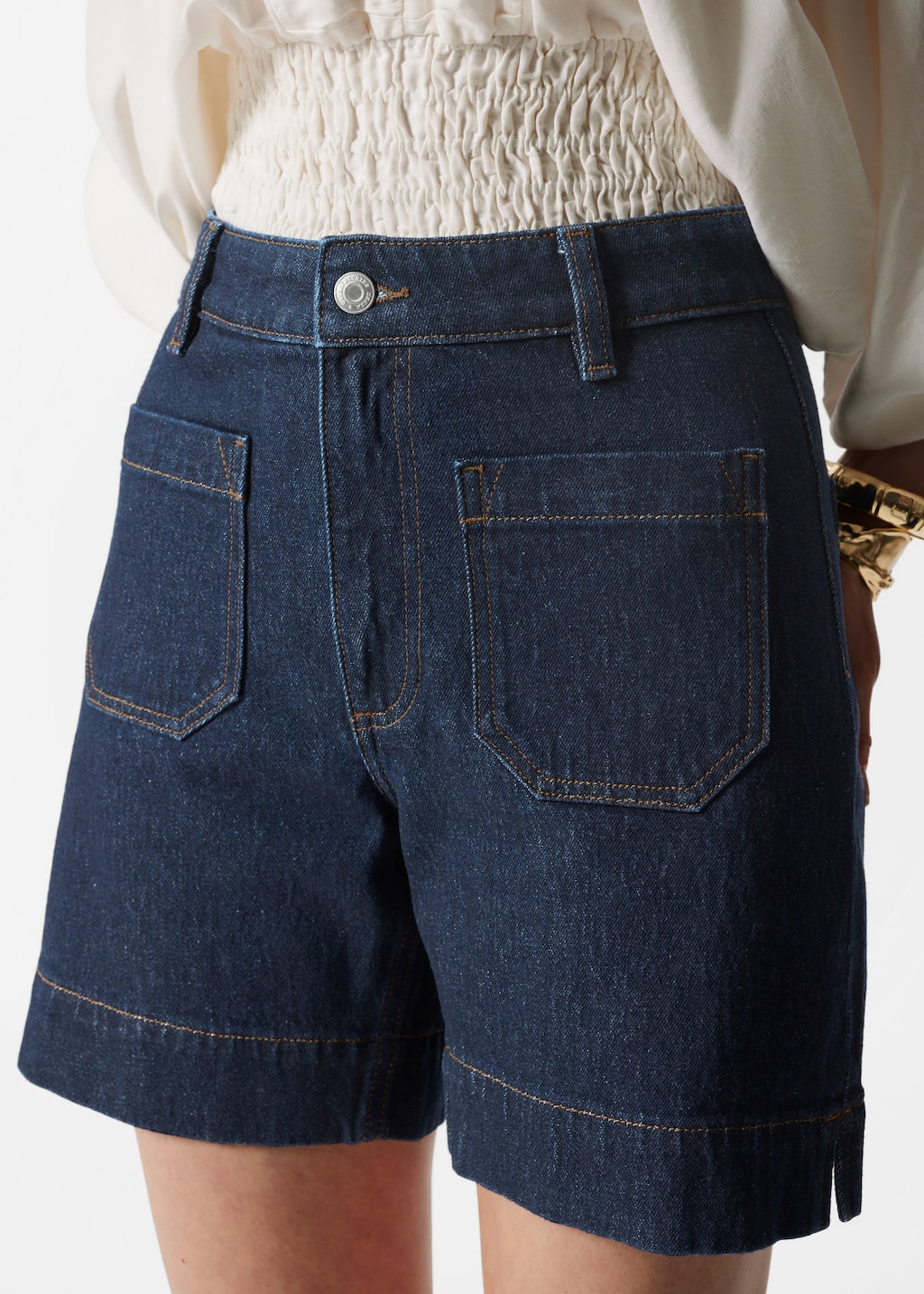 Image of High-Waist Denim Shorts