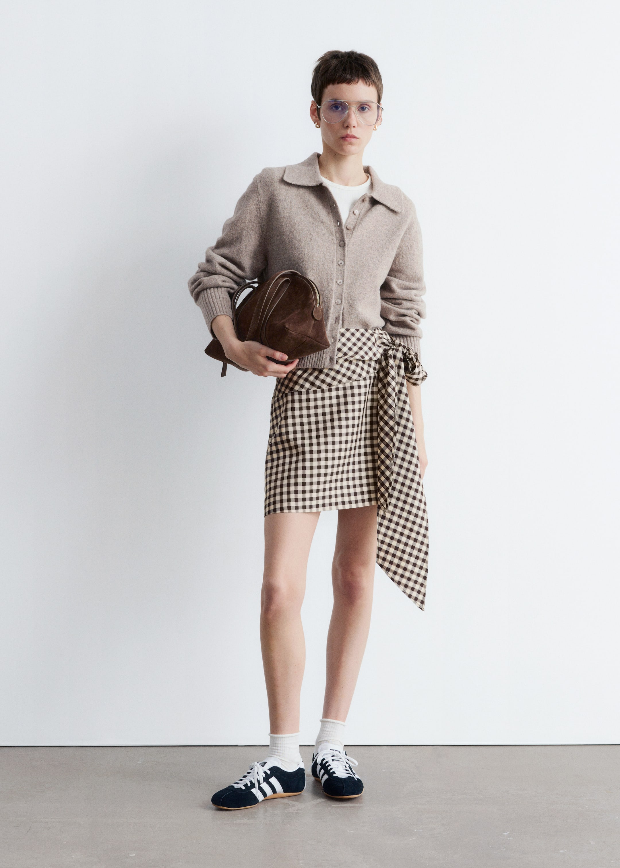 View larger image: Knitted Collar Cardigan - Mole - Ladies | H&M GB 1