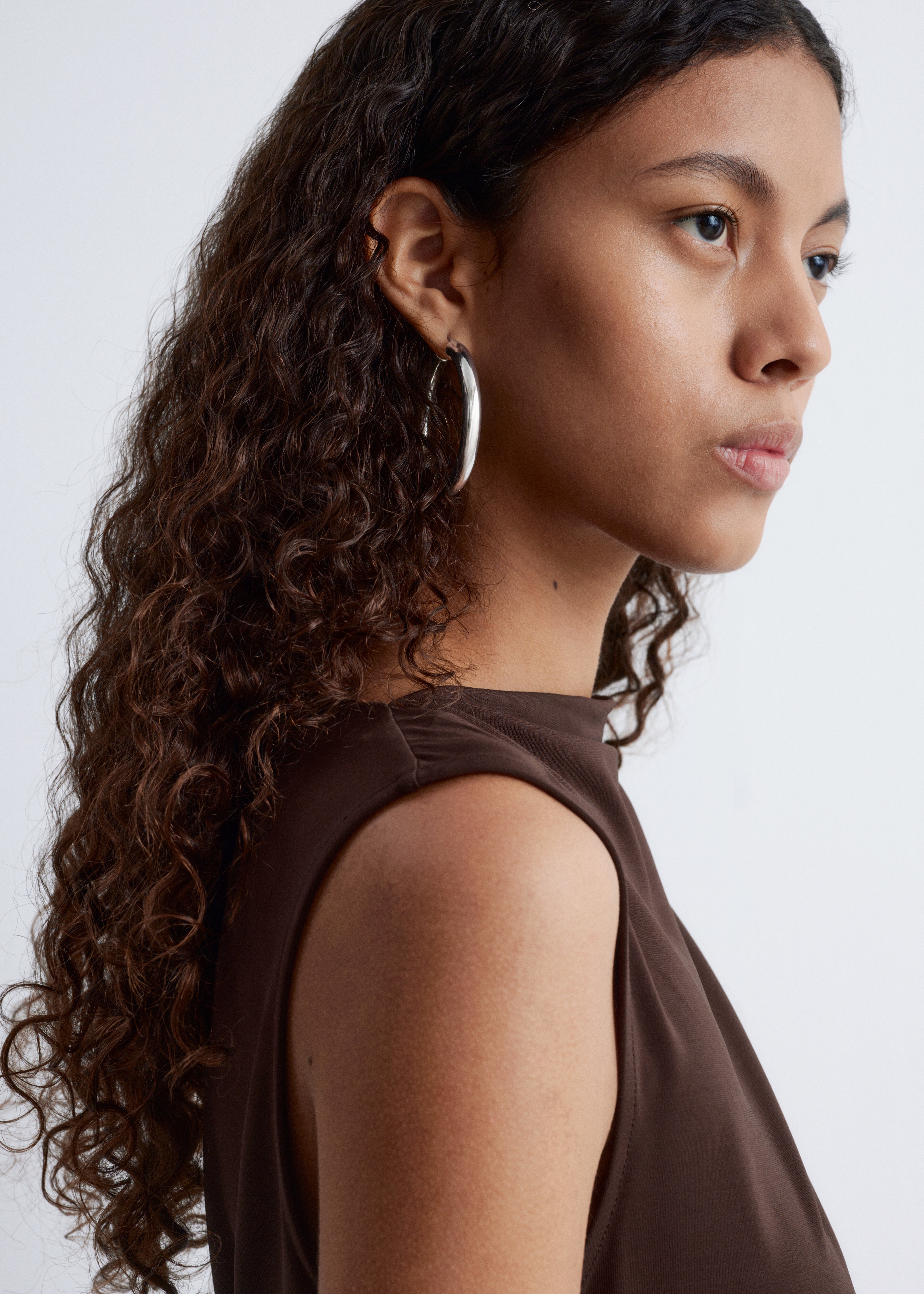 Orecchini a cerchio chunky - Argento