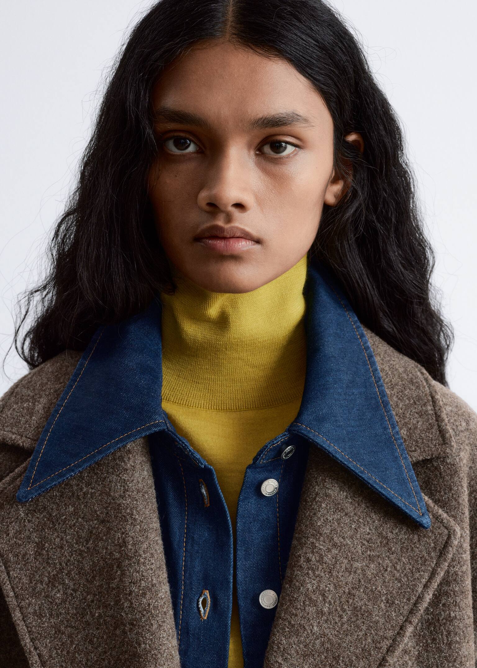Voluminous Belted Wool Coat - Dark Mole Melange/Black/Navy/Beige - 5