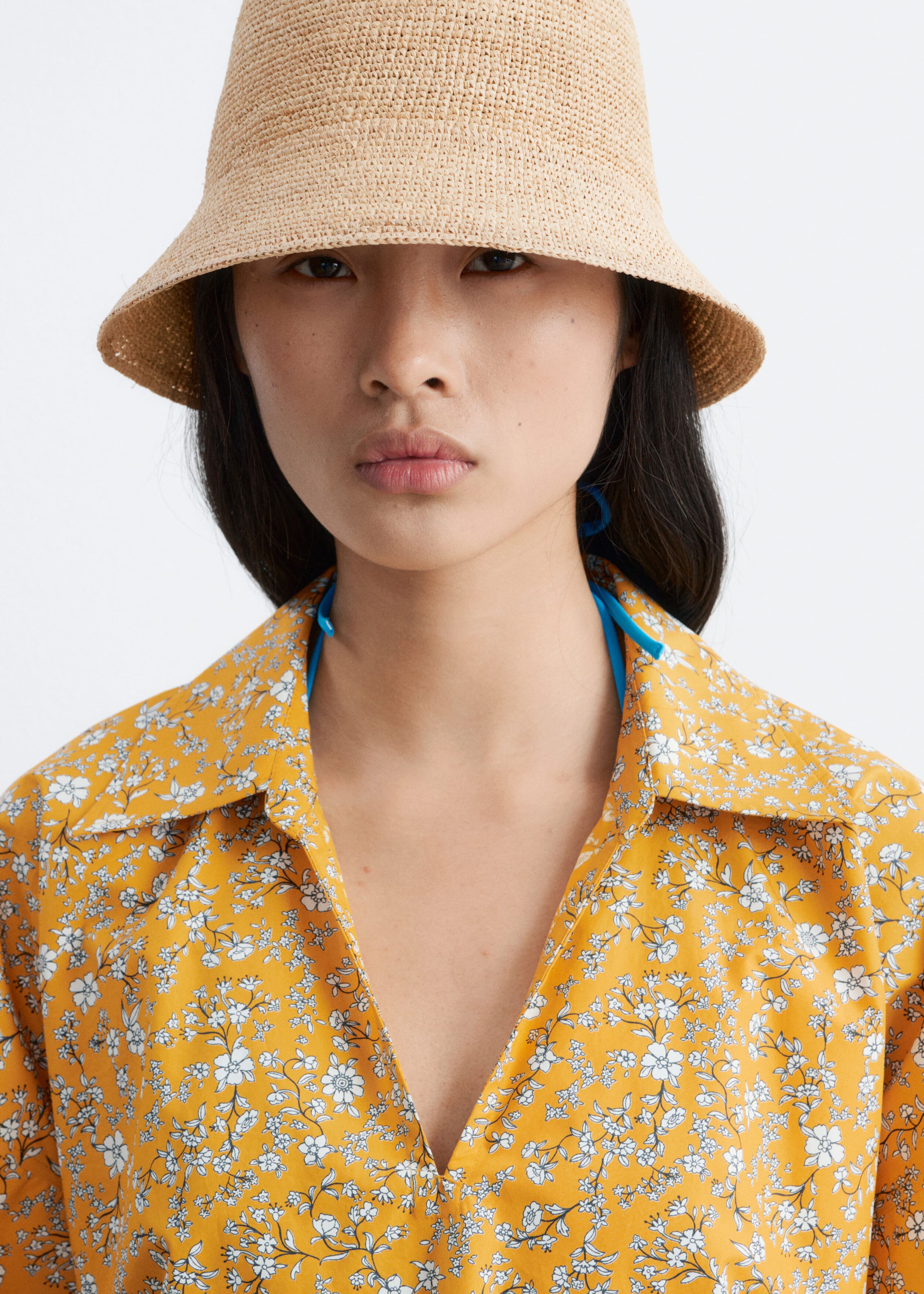 Image of Woven Straw Bucket Hat