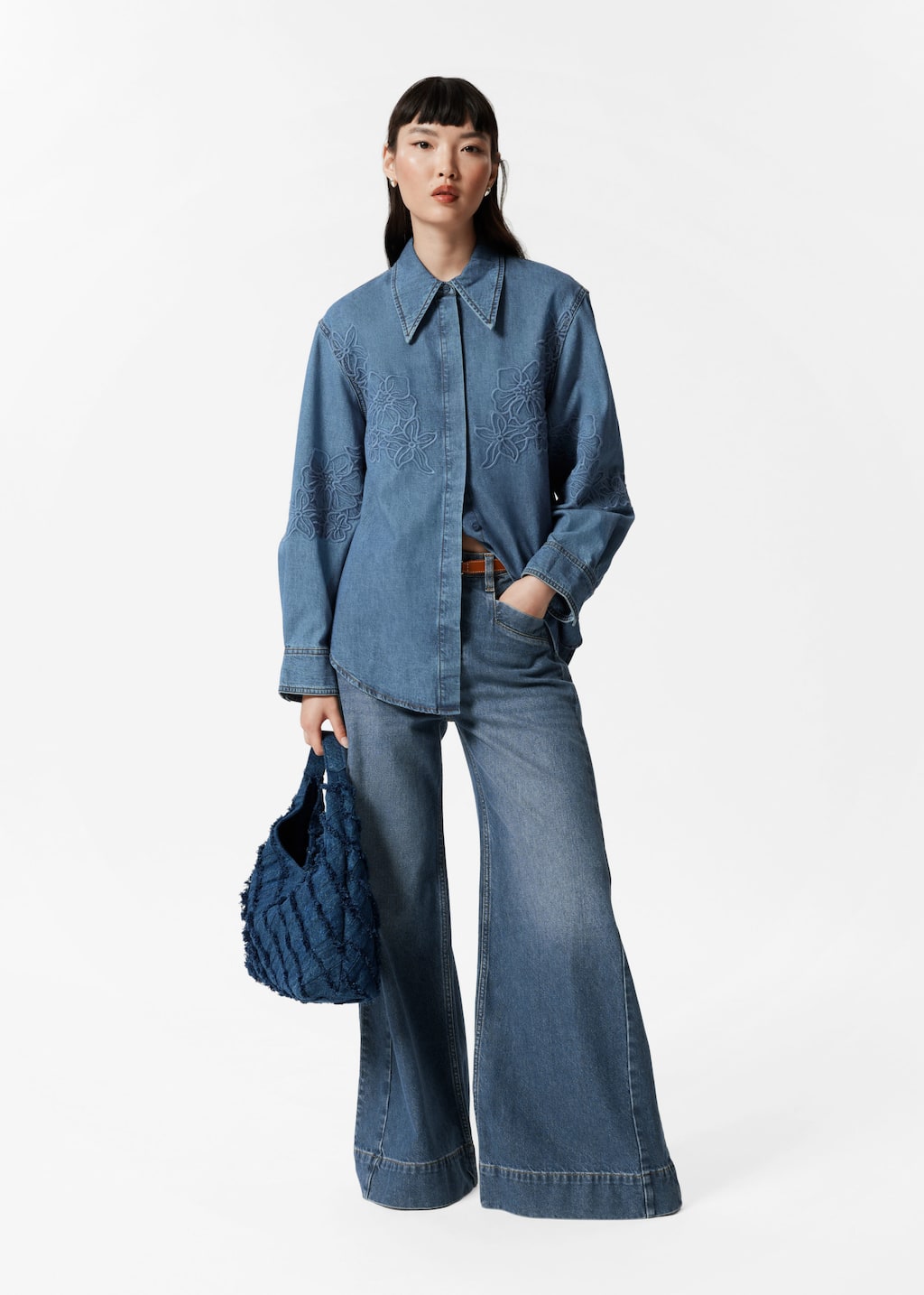 Image of Embroidered Denim Shirt