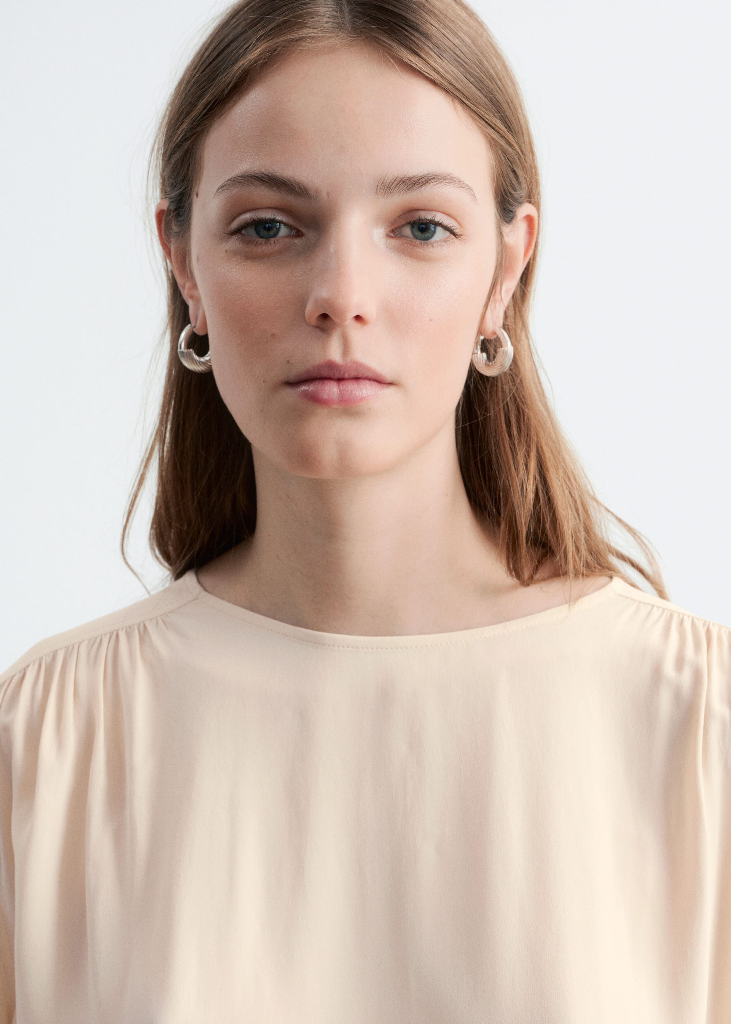 Image of Gathered Crepe Blouse