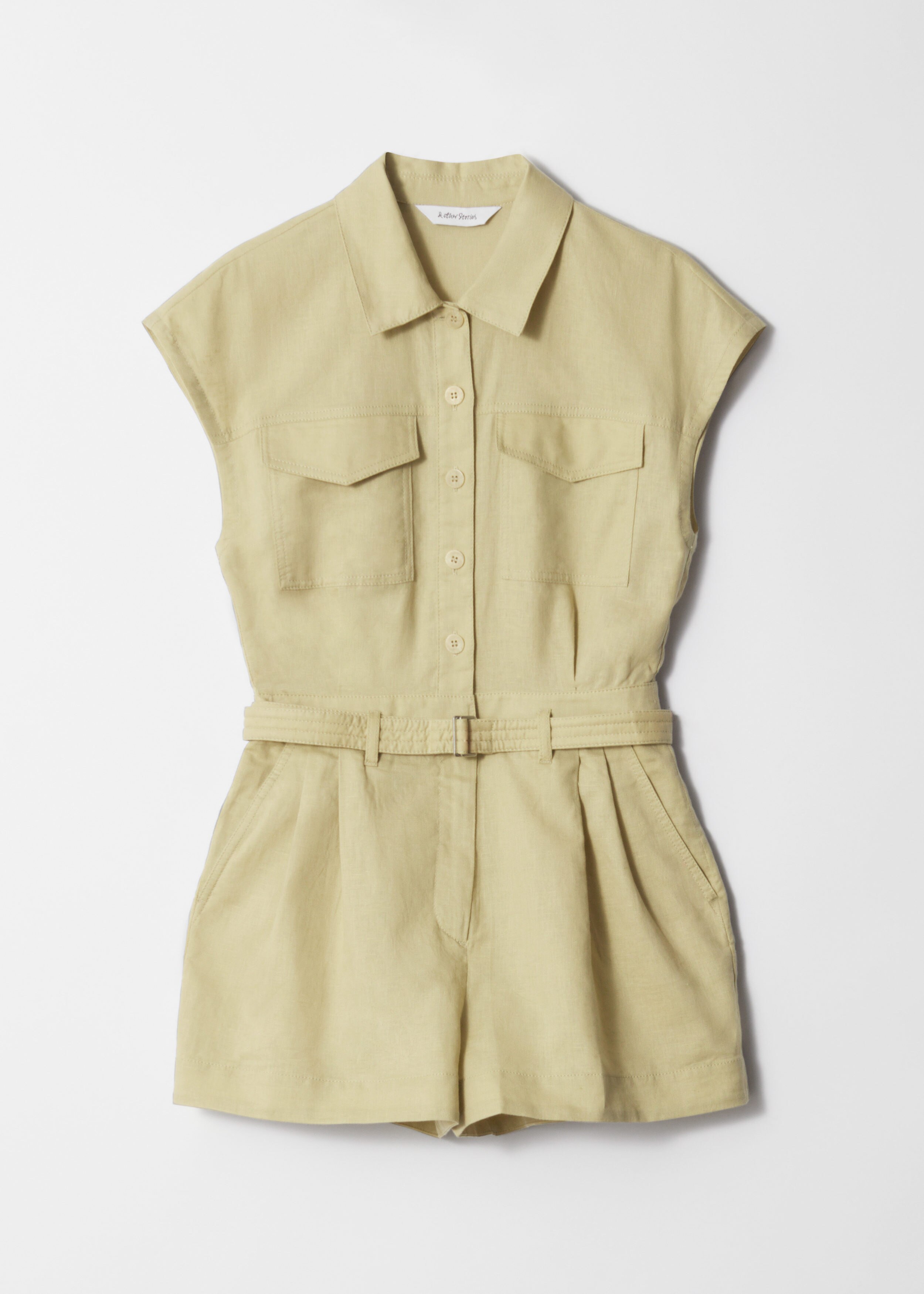 Belted Corduroy Jumpsuit - Dusty Blue - & Other Stories BE