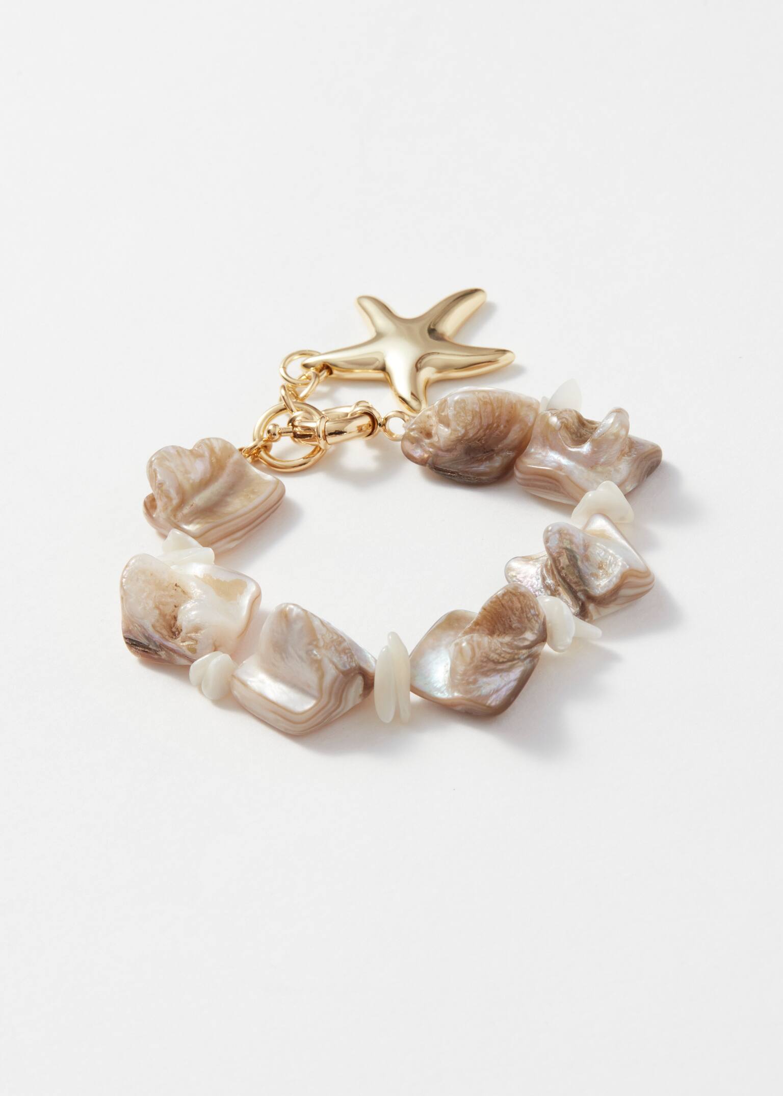 Bracelet à coquillages et pendentif étoile de mer - Ivoire
