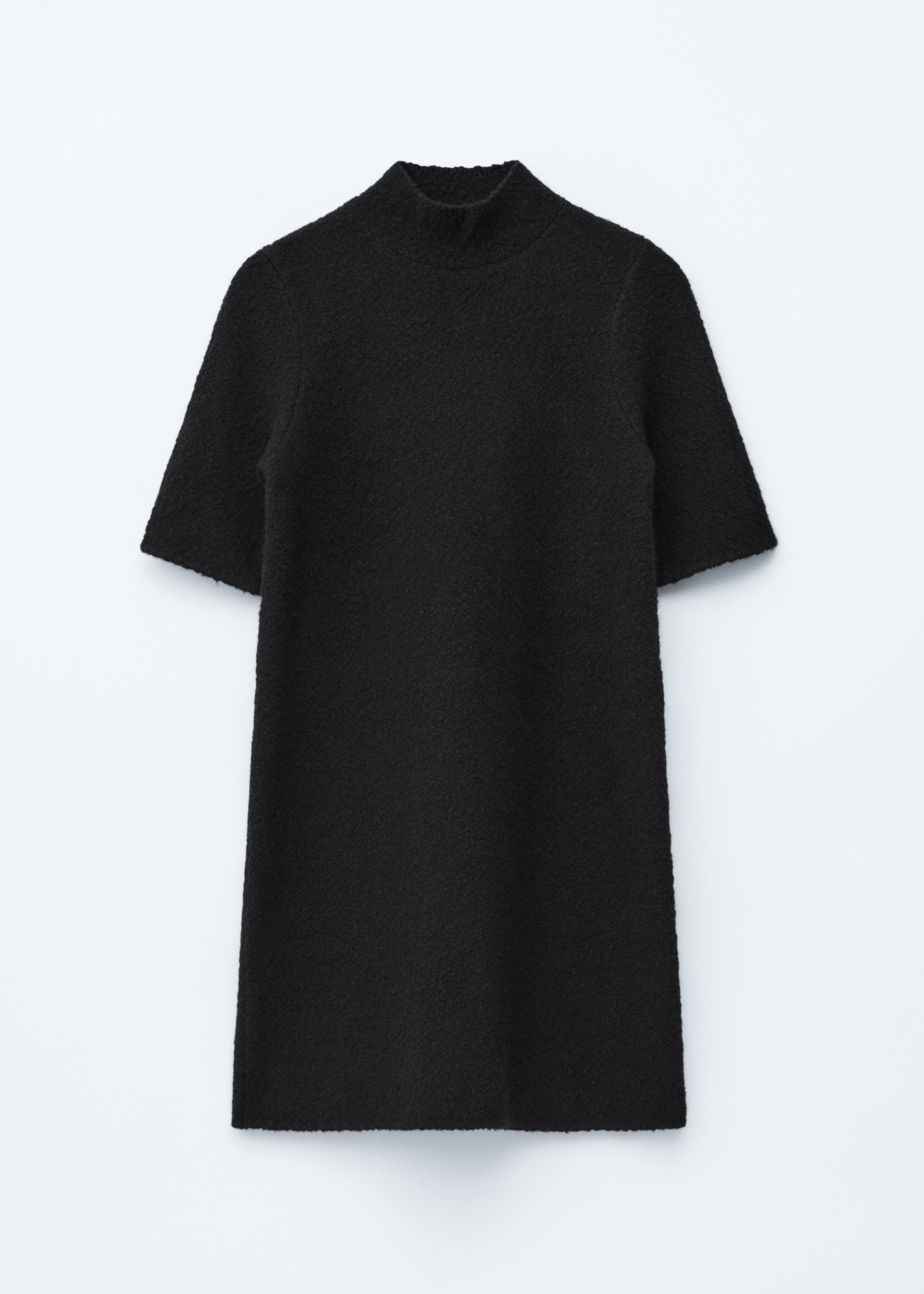 Minivestido de bouclé con cuello alto - Negro