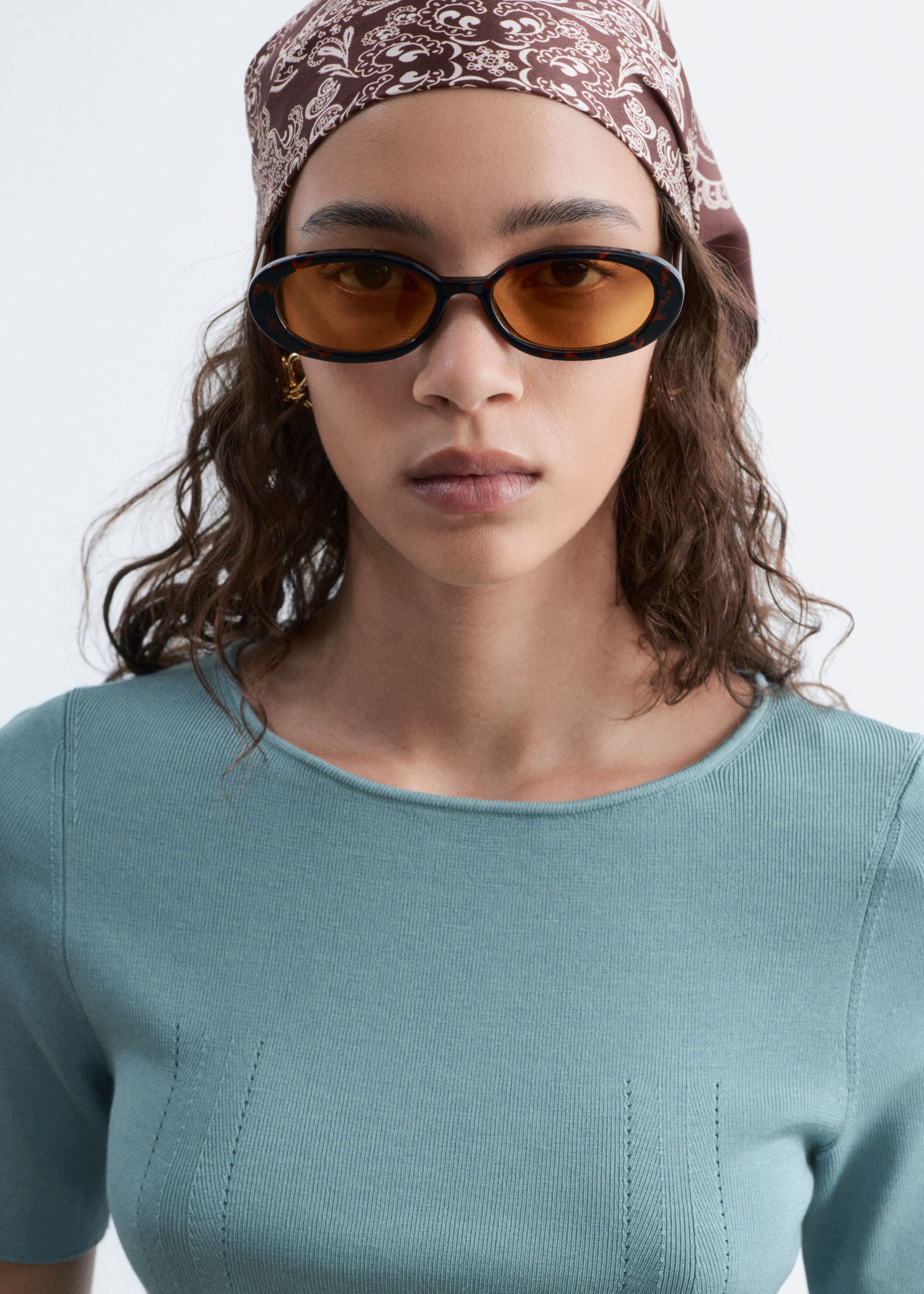 Slim Knitted T-Shirt - Bright Pink - Lookbook