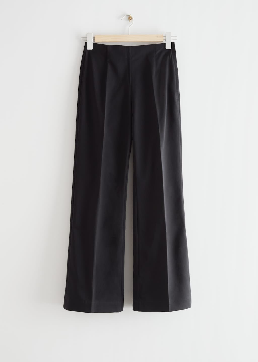 Flared High Waist Trousers - Black - Bodegón