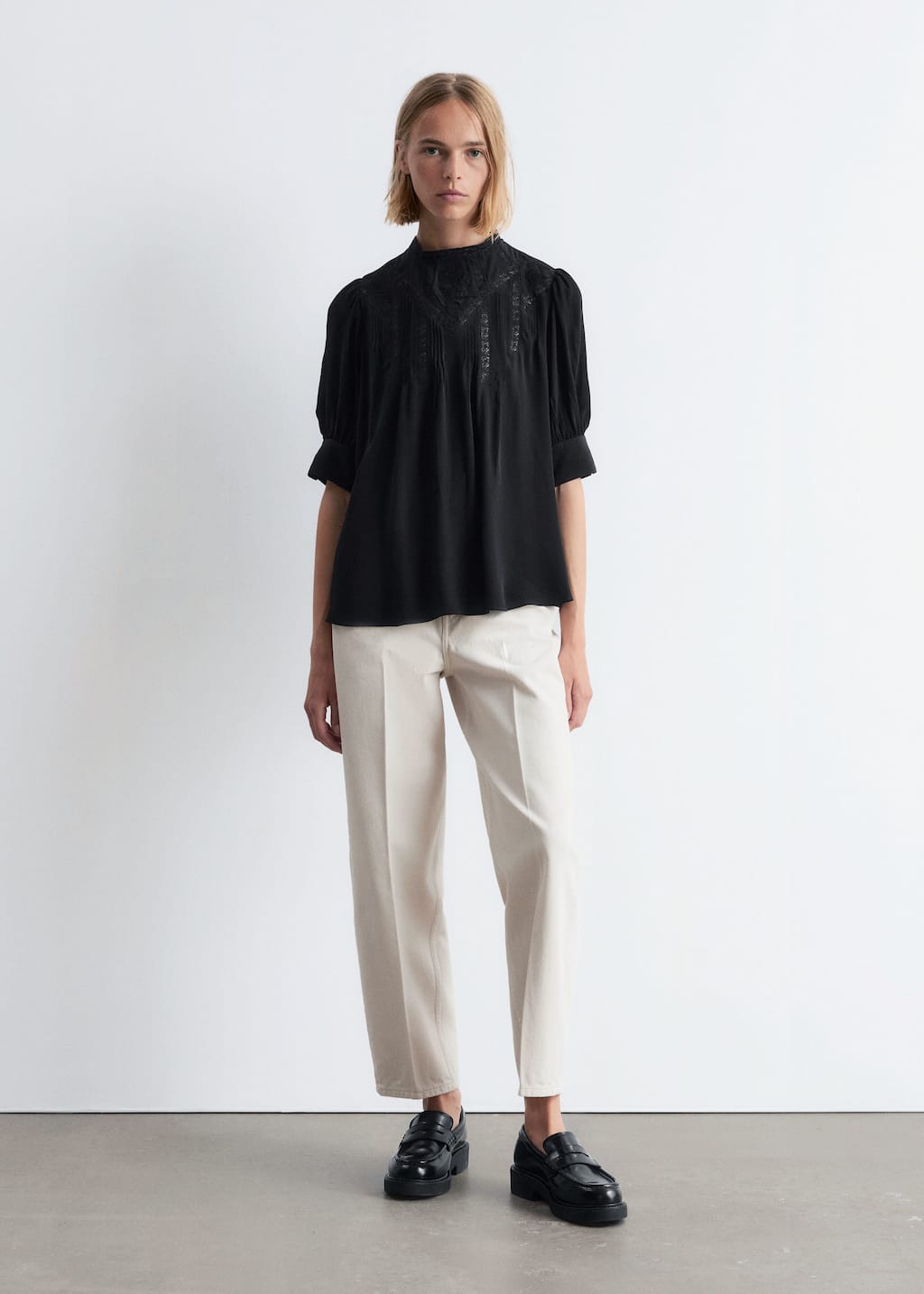 Image of Embroidered Lace Blouse