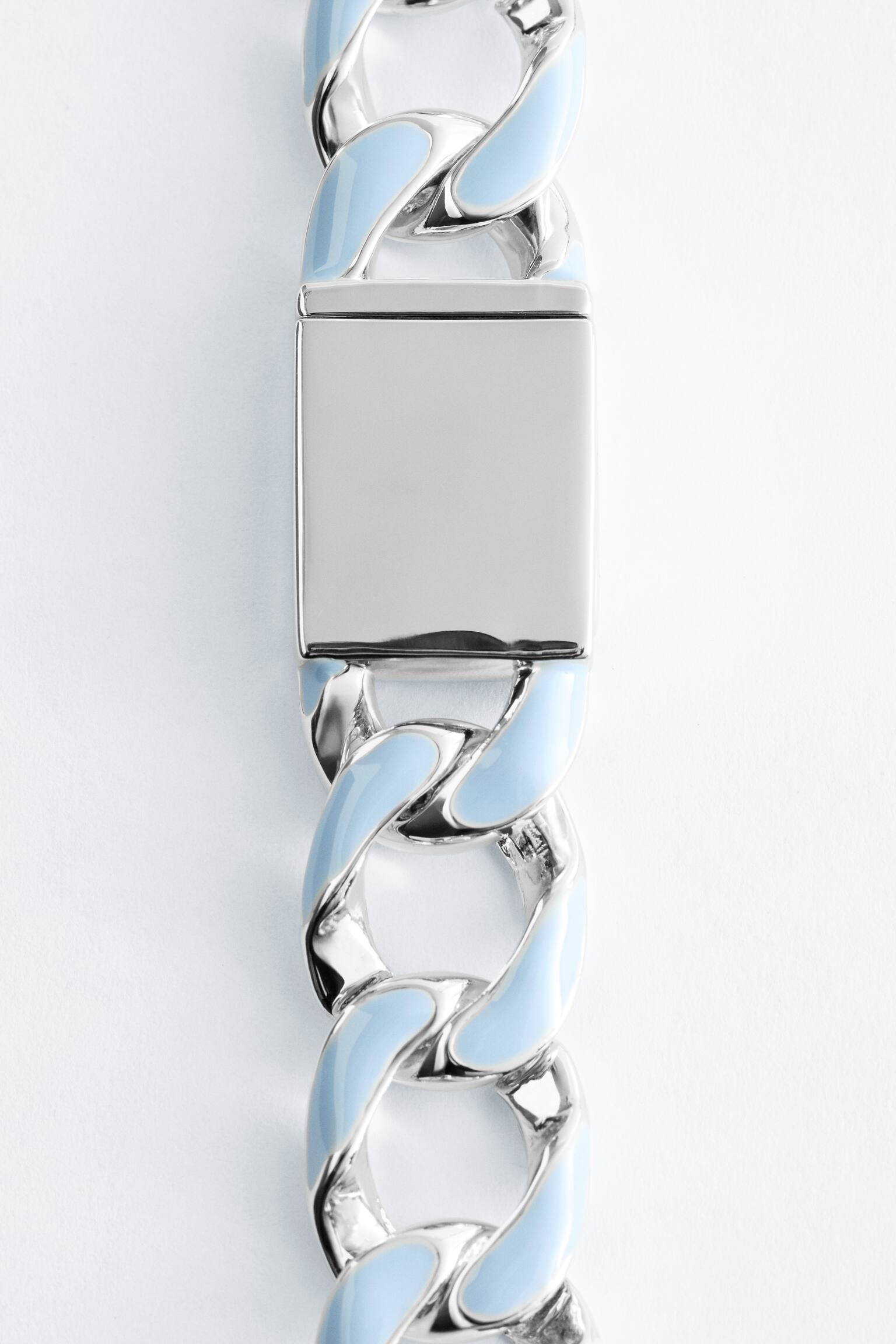 Χοντρό Κολιέ με Επίπεδη Αλυσίδα - Ασημί/Χρυσό - 3