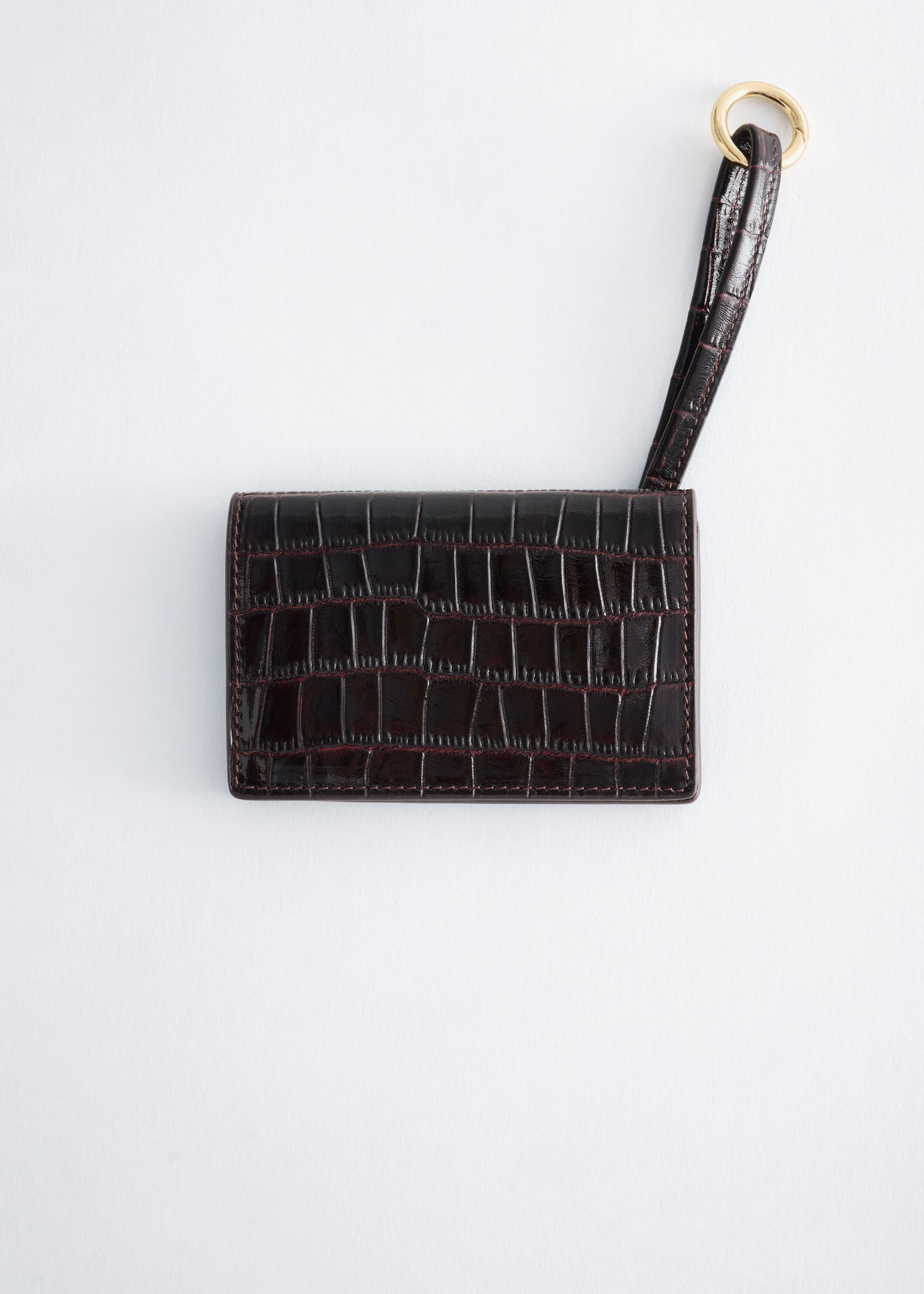 Leather Wallet - Burgundy/ Faux Croco - Still Life