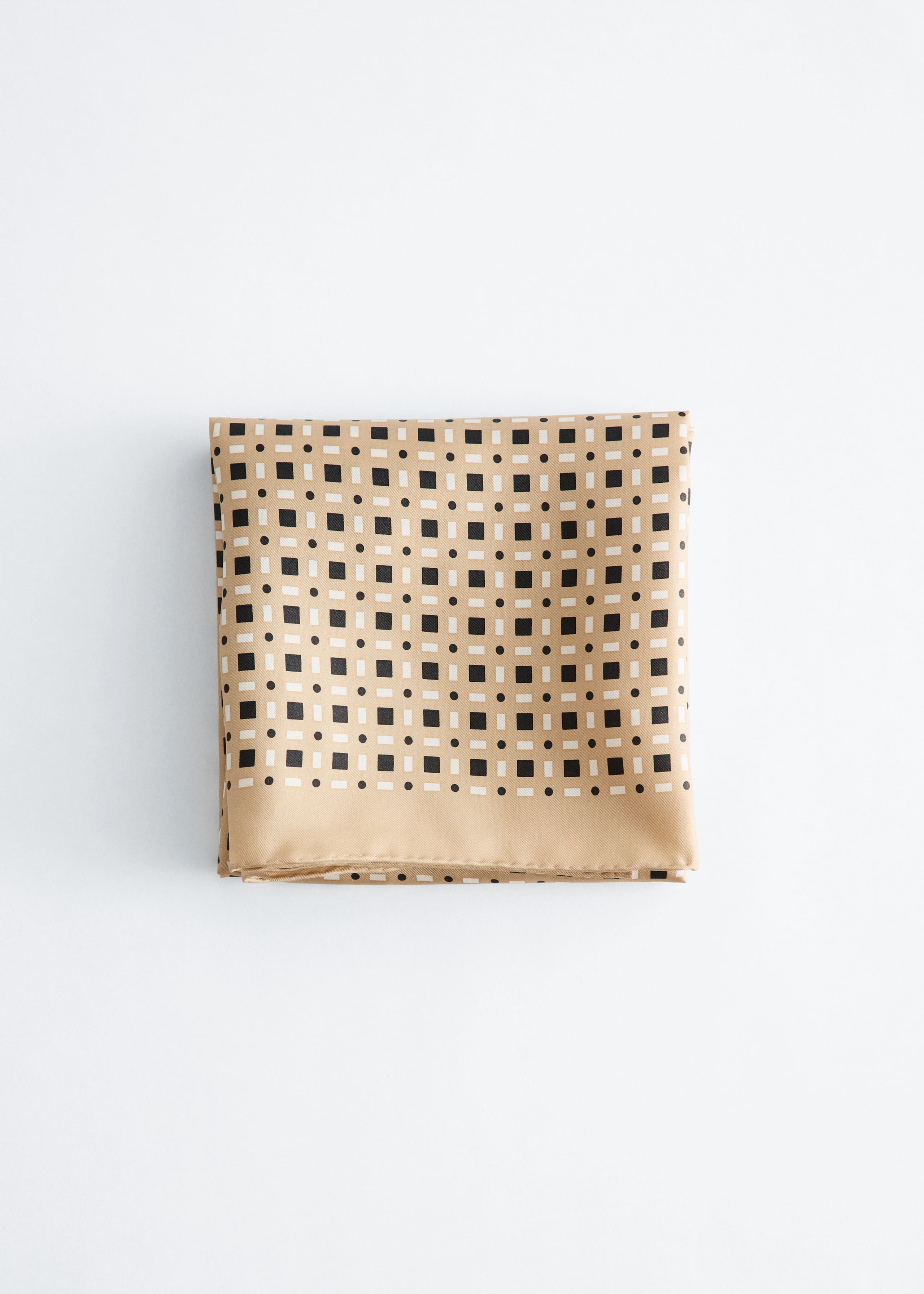 Image of Geometric Print Silk Scarf