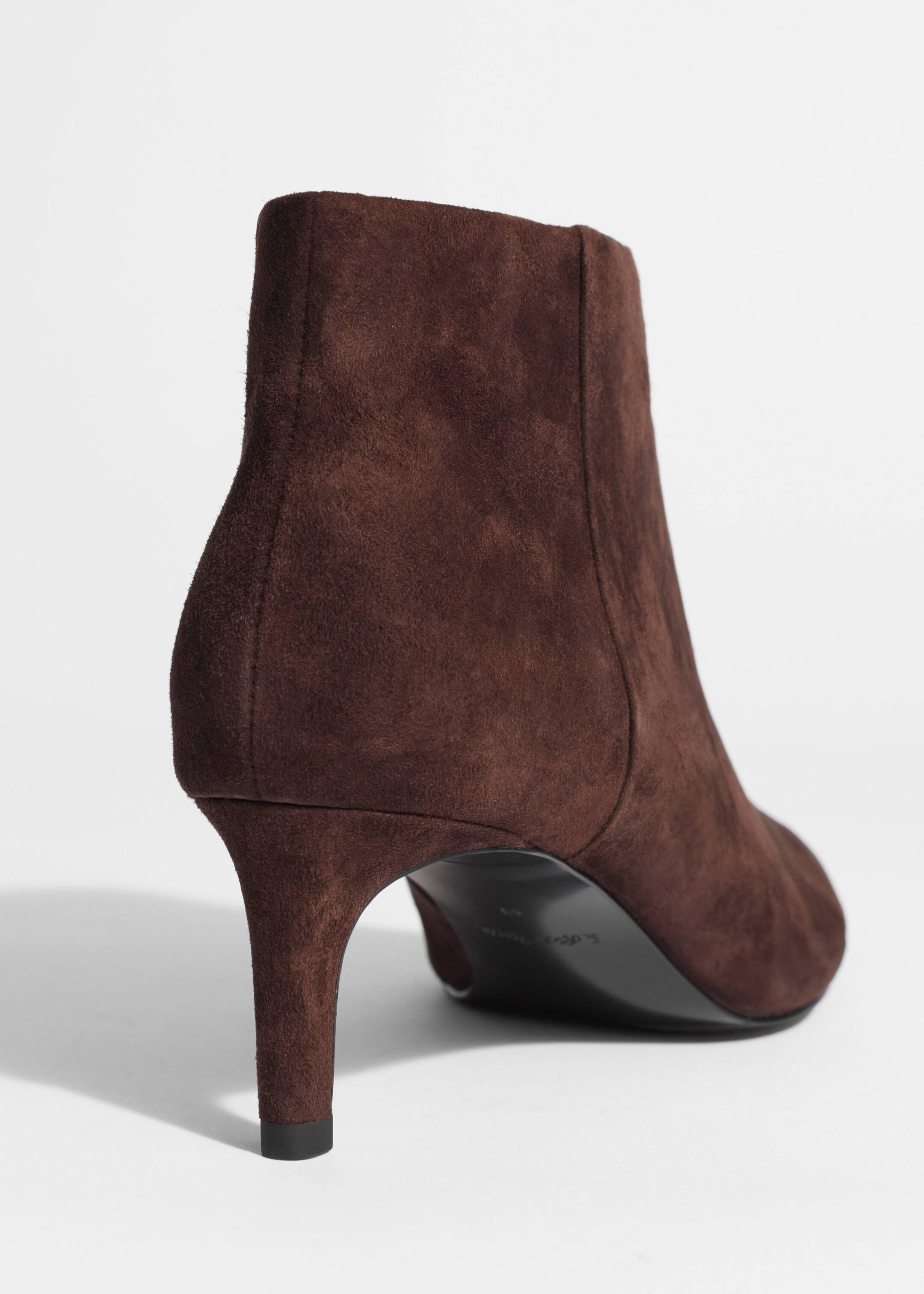 Vis større bilde: Høyhælte ankelstøvletter - Brunt semsket skinn - DAME | H&M NO 4